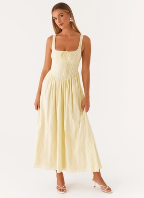 Pascuelle Midi Dress - Yellow Urban Touch