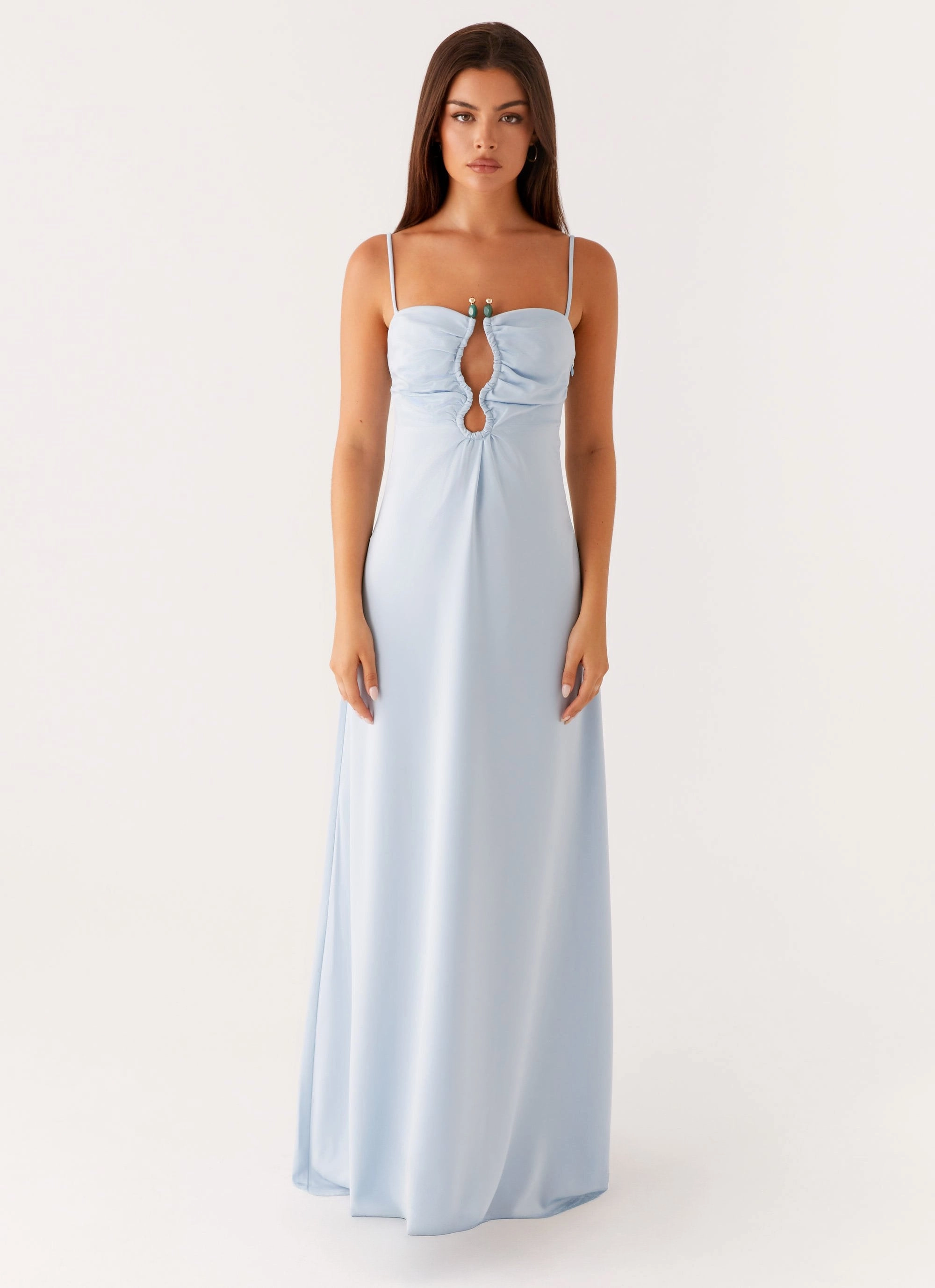 Linen-Blend Garden Fresh Zelda Maxi Dress - Blue