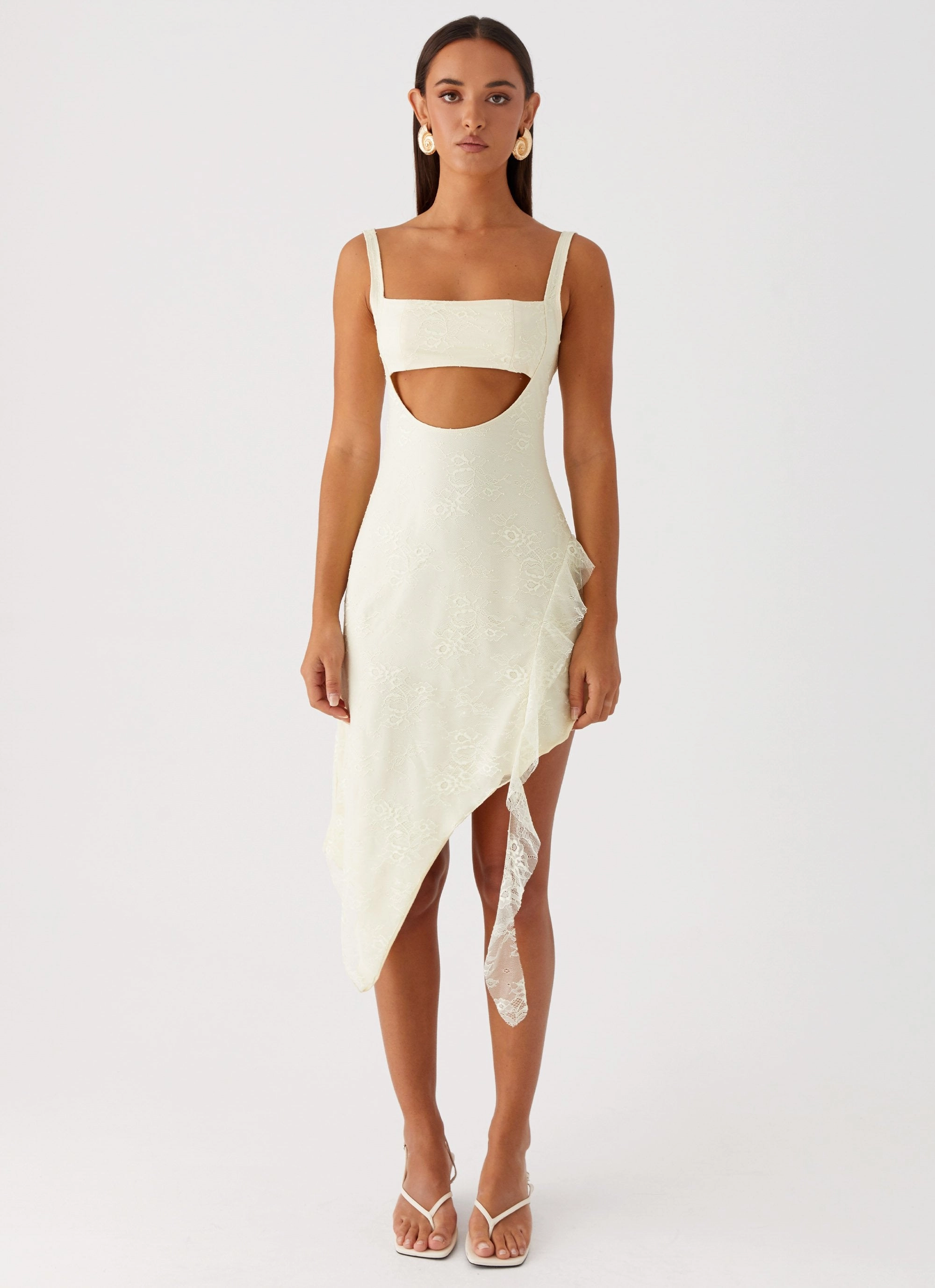 Patricia Midi Dress - Yellow button detail Relax Appeal