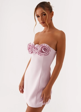 Patsie Strapless Mini Dress - Pink Flare Swing Timeless Cut