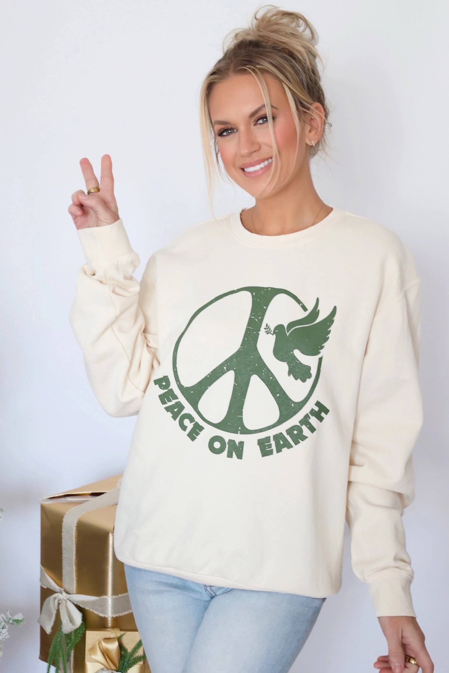 Comfy Cardigan ZonalVentilation Peace on Earth Sweatshirt (FINAL SALE)
