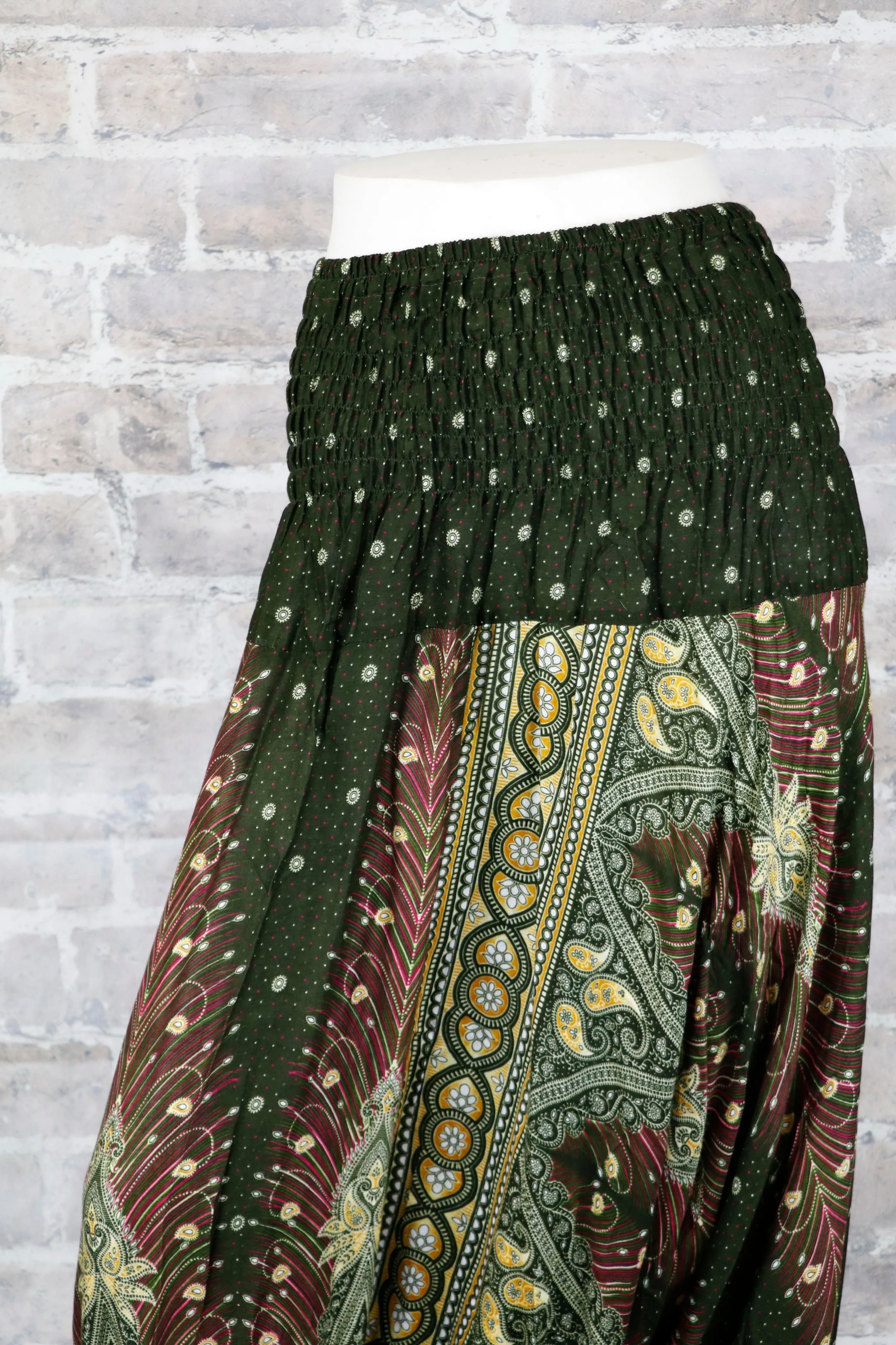 Peacock Harem Pants Unisex Yoga Drop Crotch Jumpsuits Rompers Hippie Baggy Pants