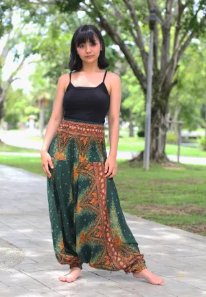 Peacock Harem Pants Unisex Yoga Drop Crotch Jumpsuits Rompers Hippie Baggy Pants