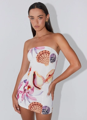 Motion Light Stylish day dress Freya Linen Mini Dress - Seaside Bouquet