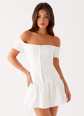 Penny Mini Dress - White Dressy Glow