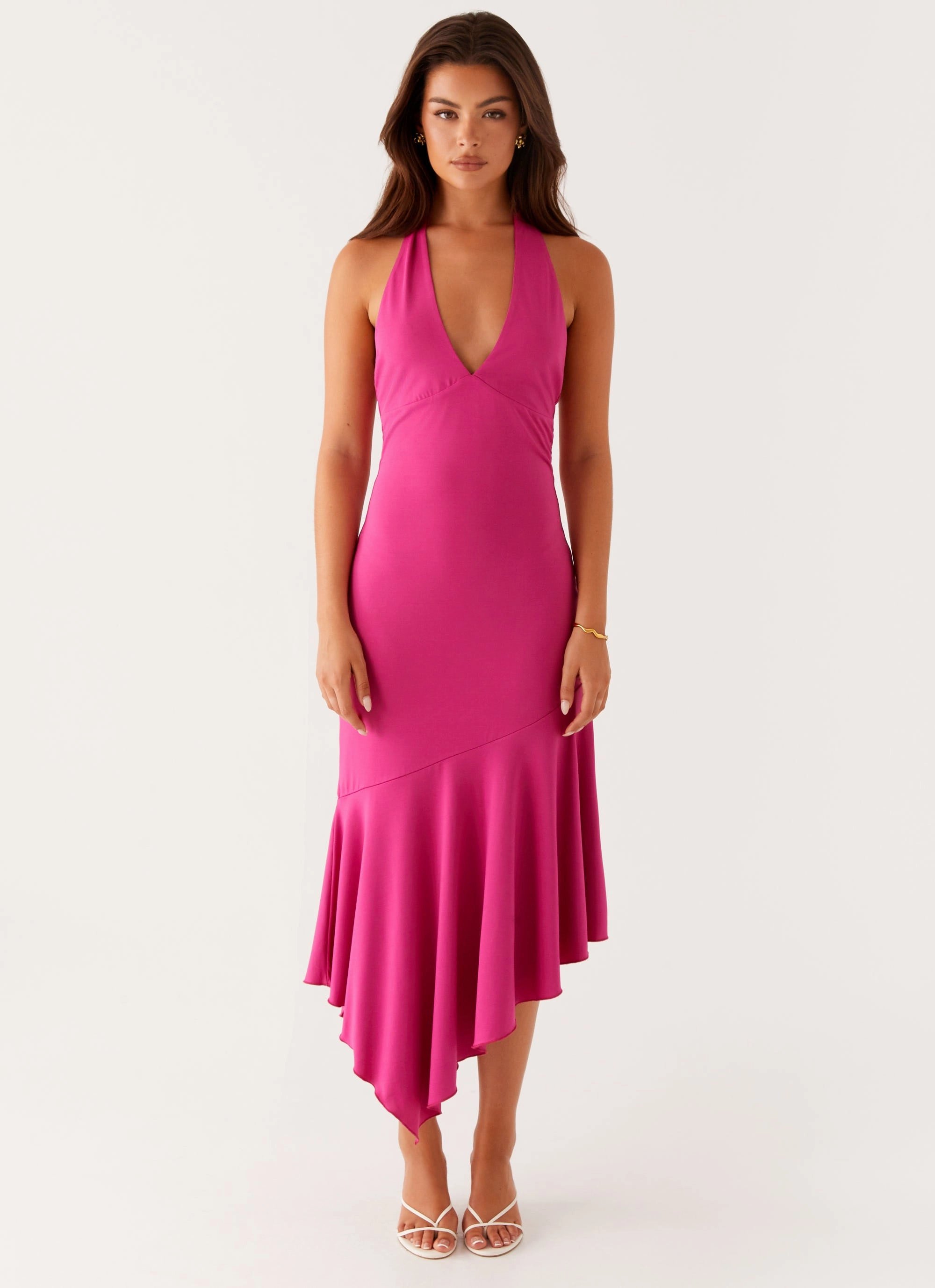 Perdita Midi Dress - Fuchsia Flattering and Chic