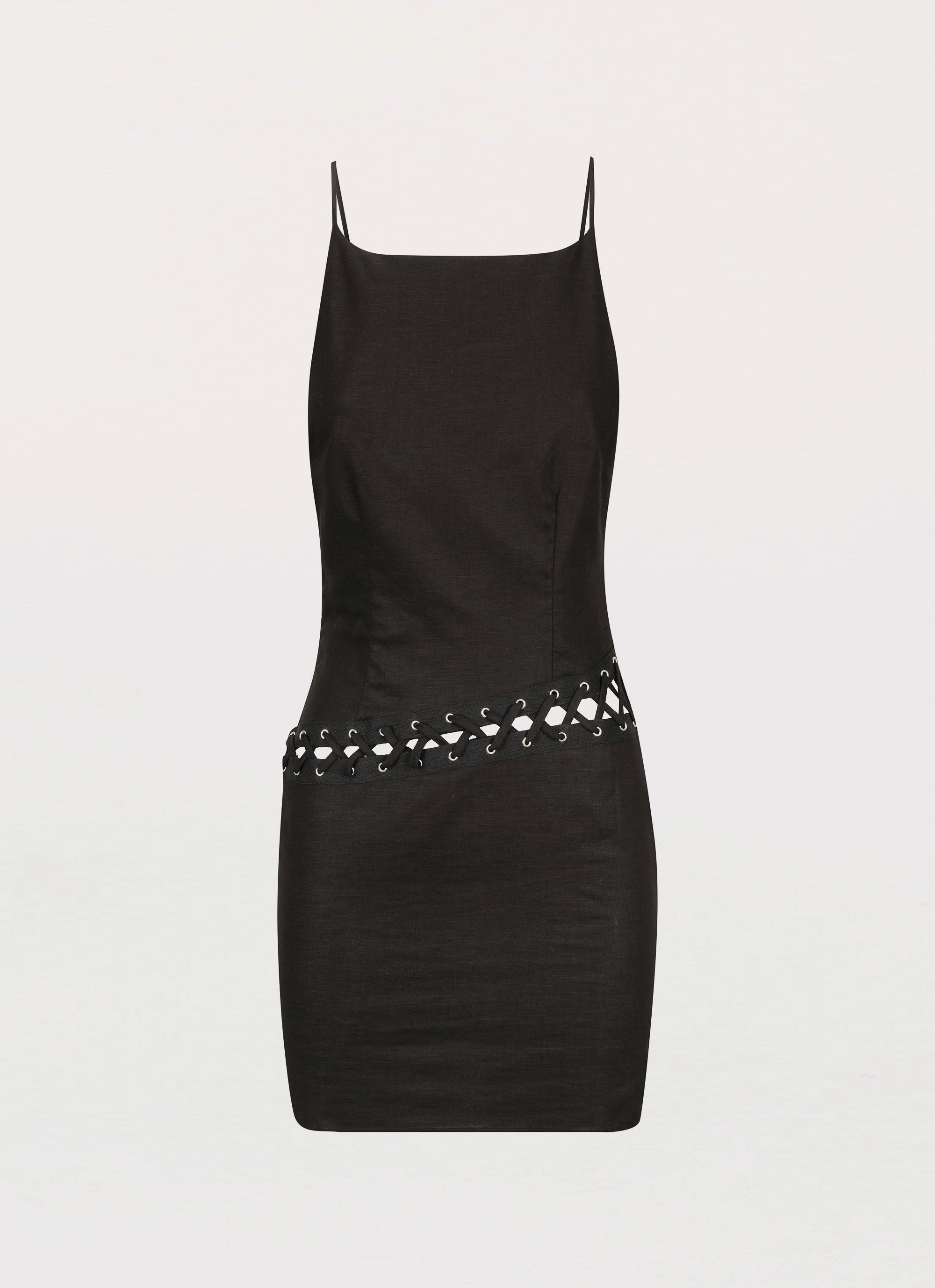 Perfect Always Linen Mini Dress - Black Trend Fit Cute Glow