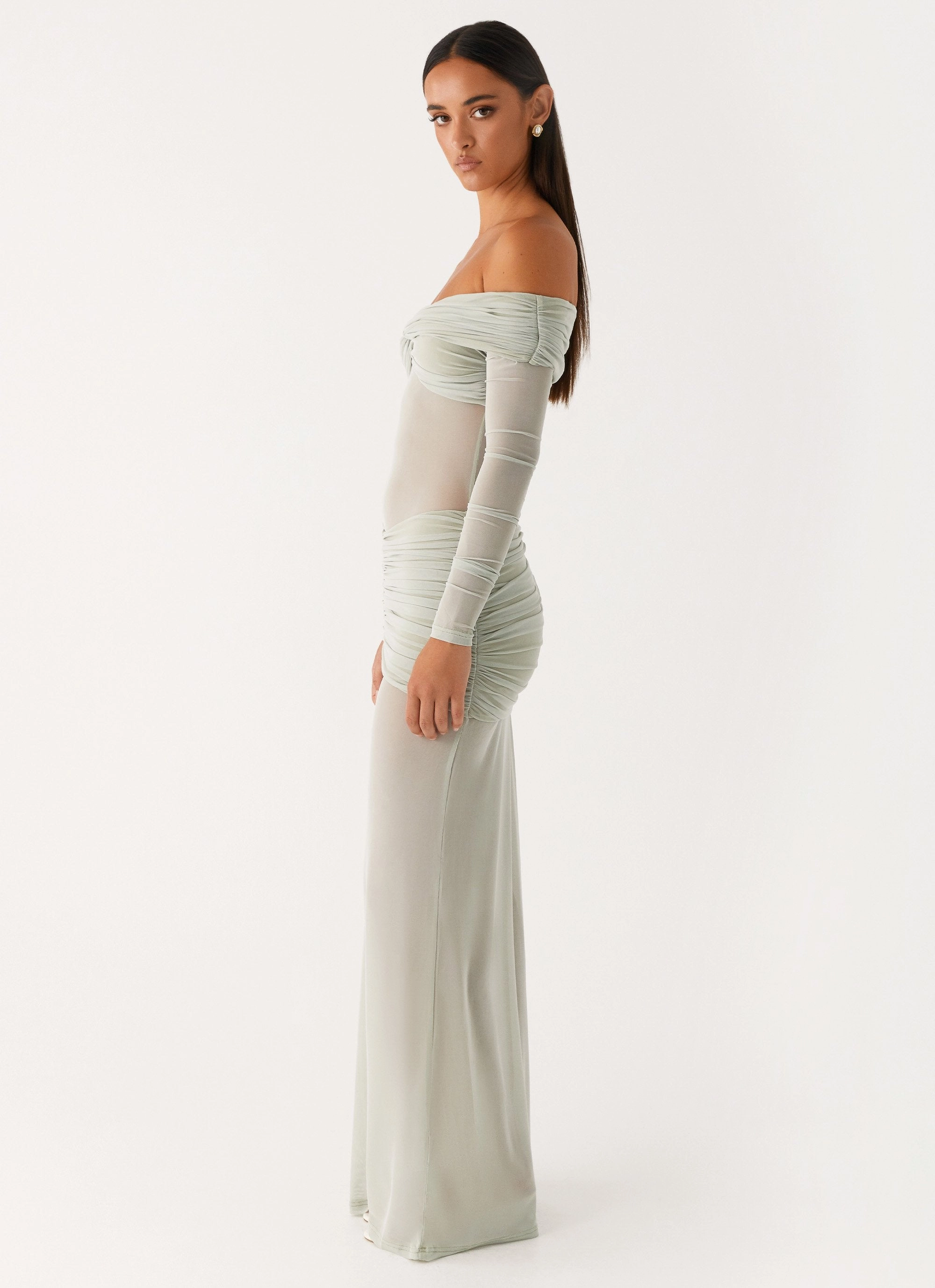 Mercy Maxi Dress - Sage Floor-Length Leg-Lengthening