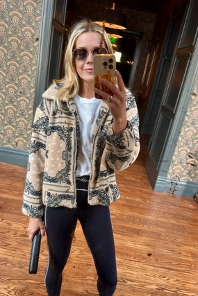 MASON'S DAUGHTER | Coco Jacket, Cream Bandana Print Stretchable Wear Lined interior