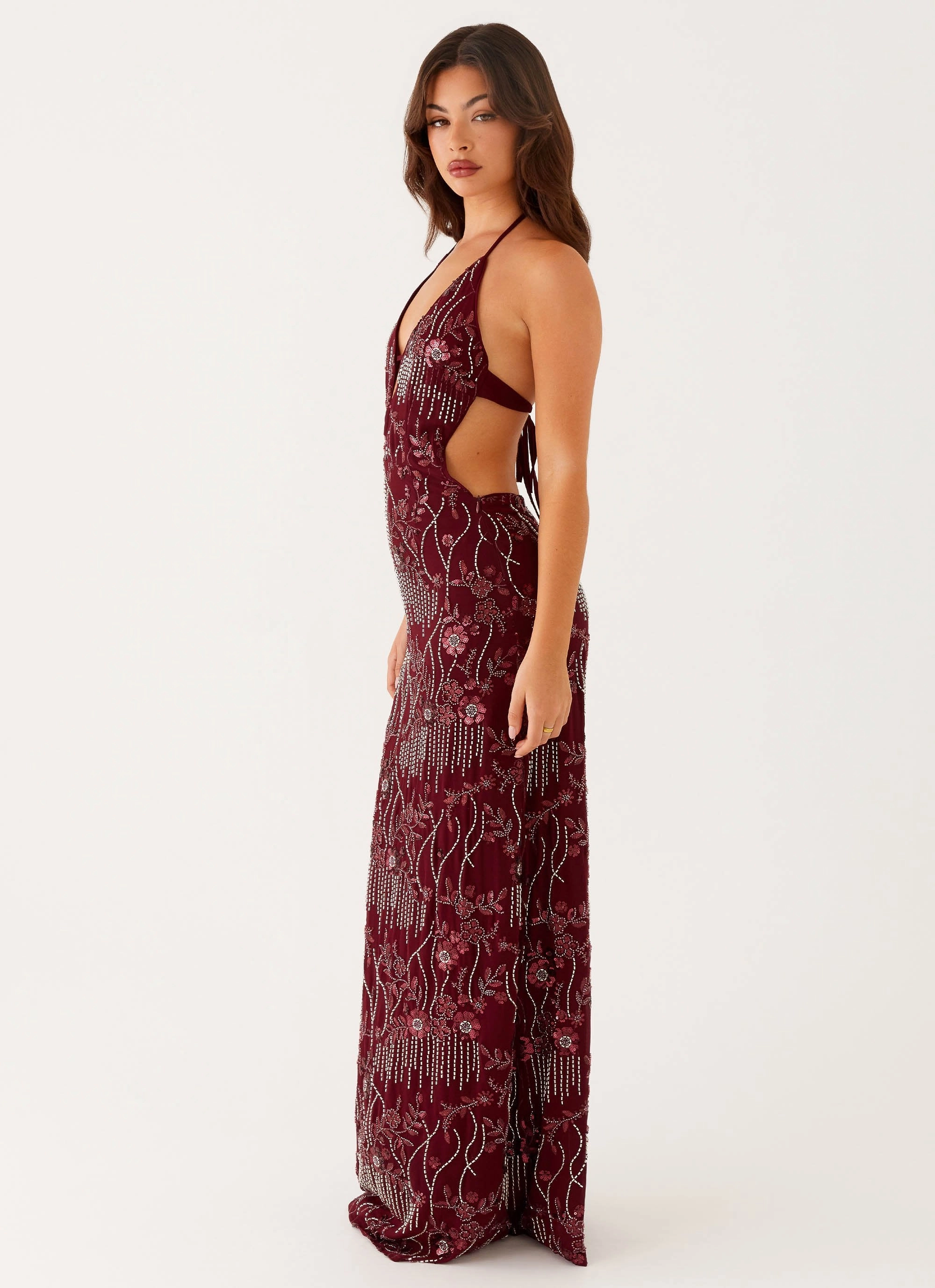 Understated Elegance All For Love Maxi Dress - Burgundy