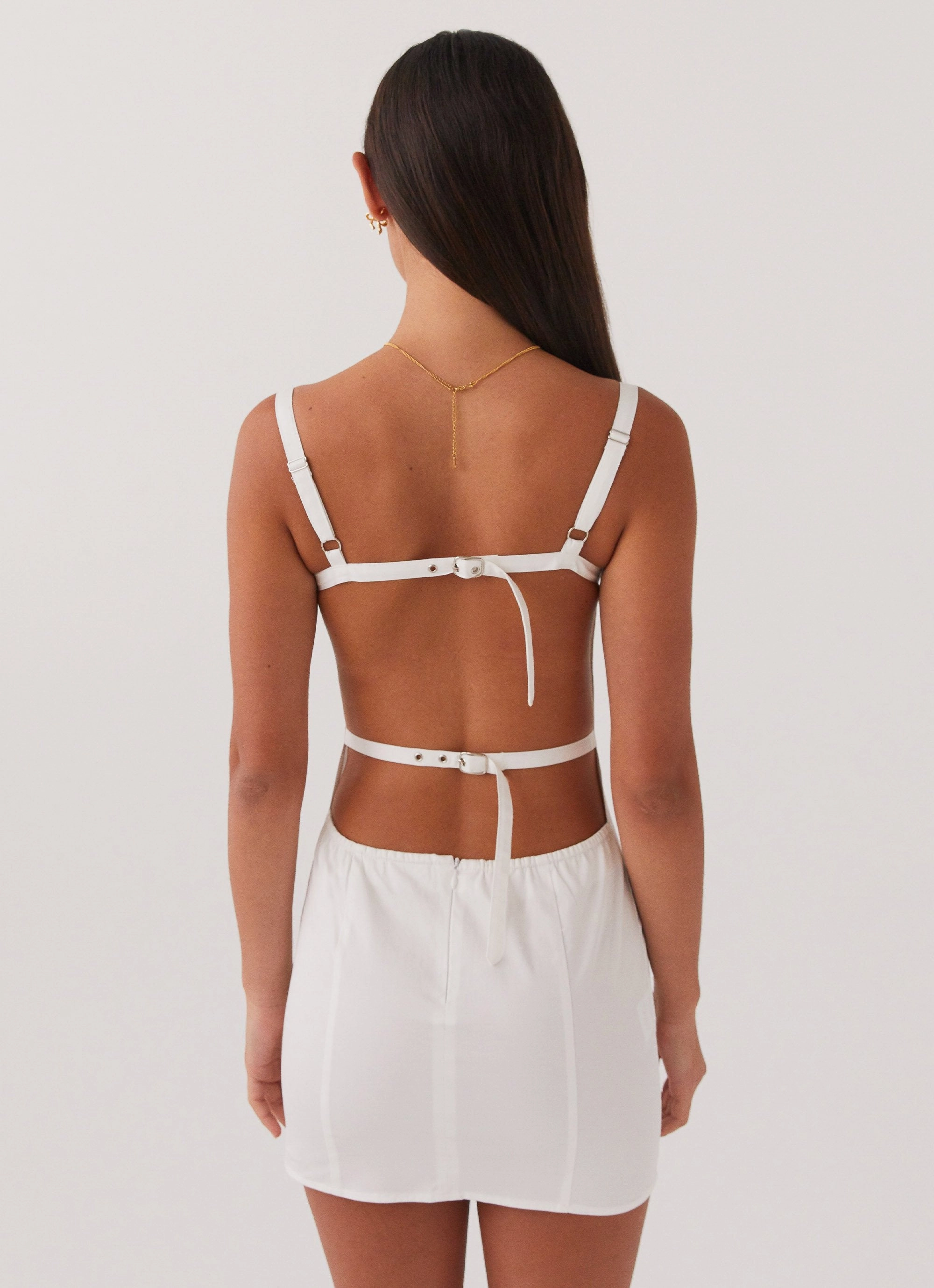 Comfortable and Chic Naomi Backless Mini Dress - White