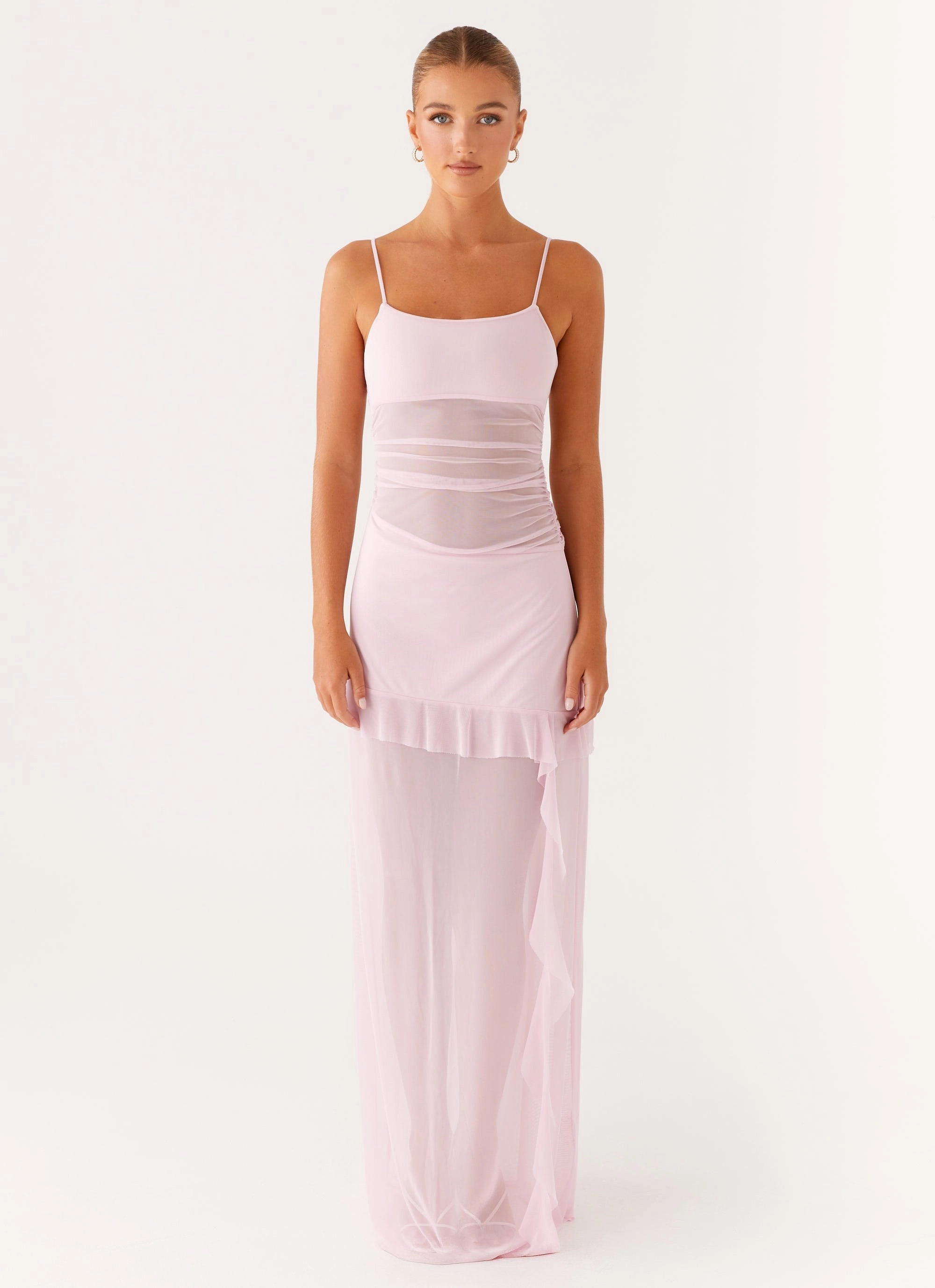 Artistic Edge Jenni Ruffle Maxi Dress - Pink
