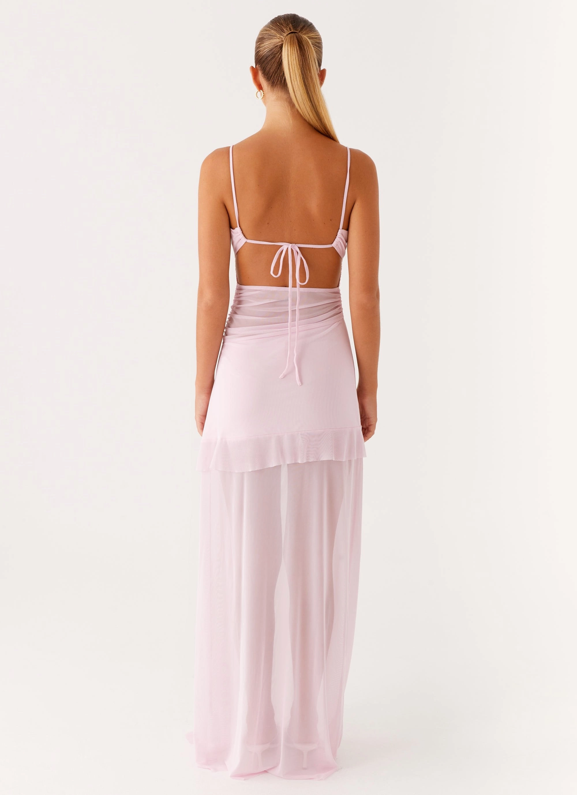 Jenni Ruffle Maxi Dress - Pink Fresh Stitch