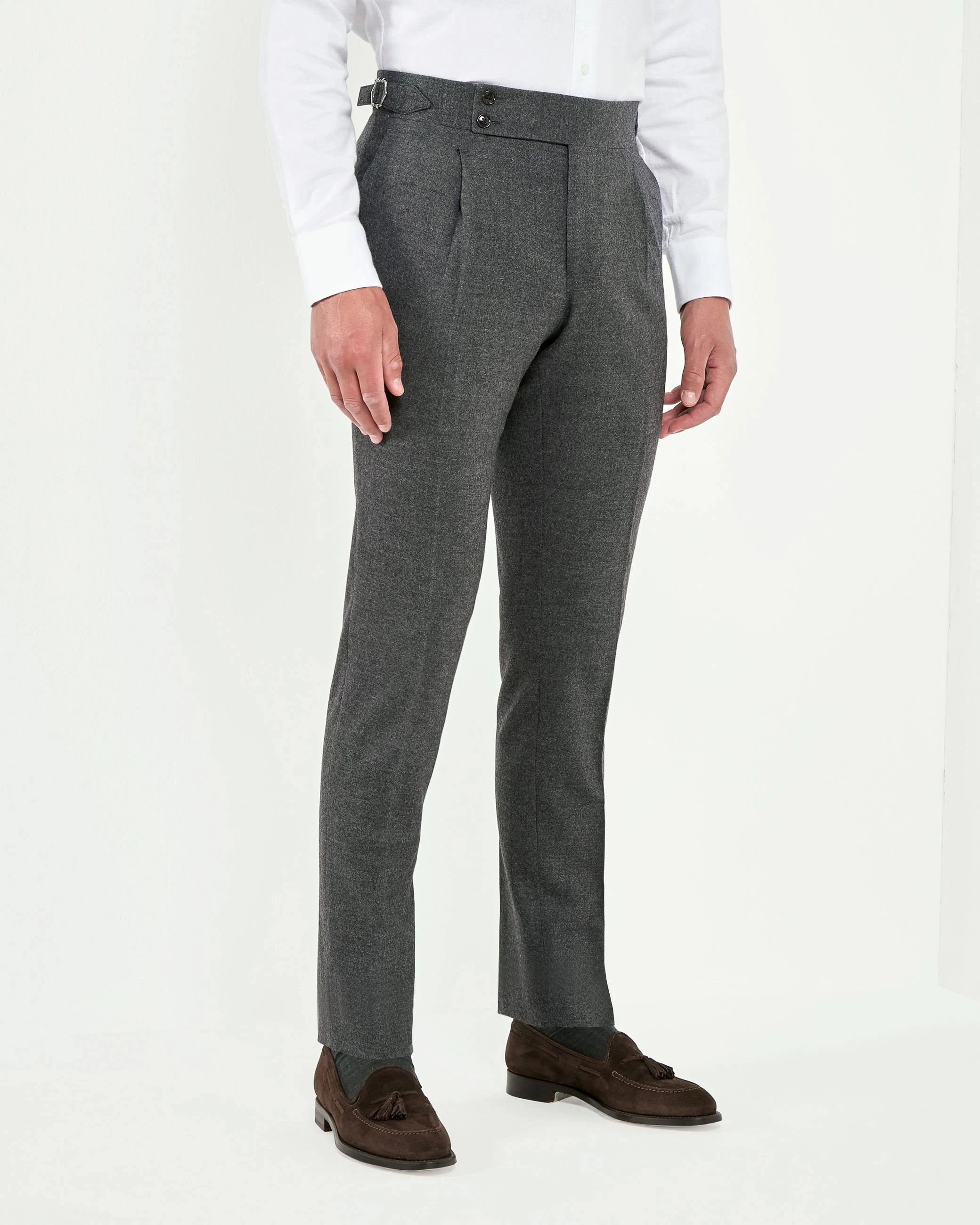 Anthracite flannel Soragna trousers - Made in Italy Unrestricted Movement NonChafingEdges