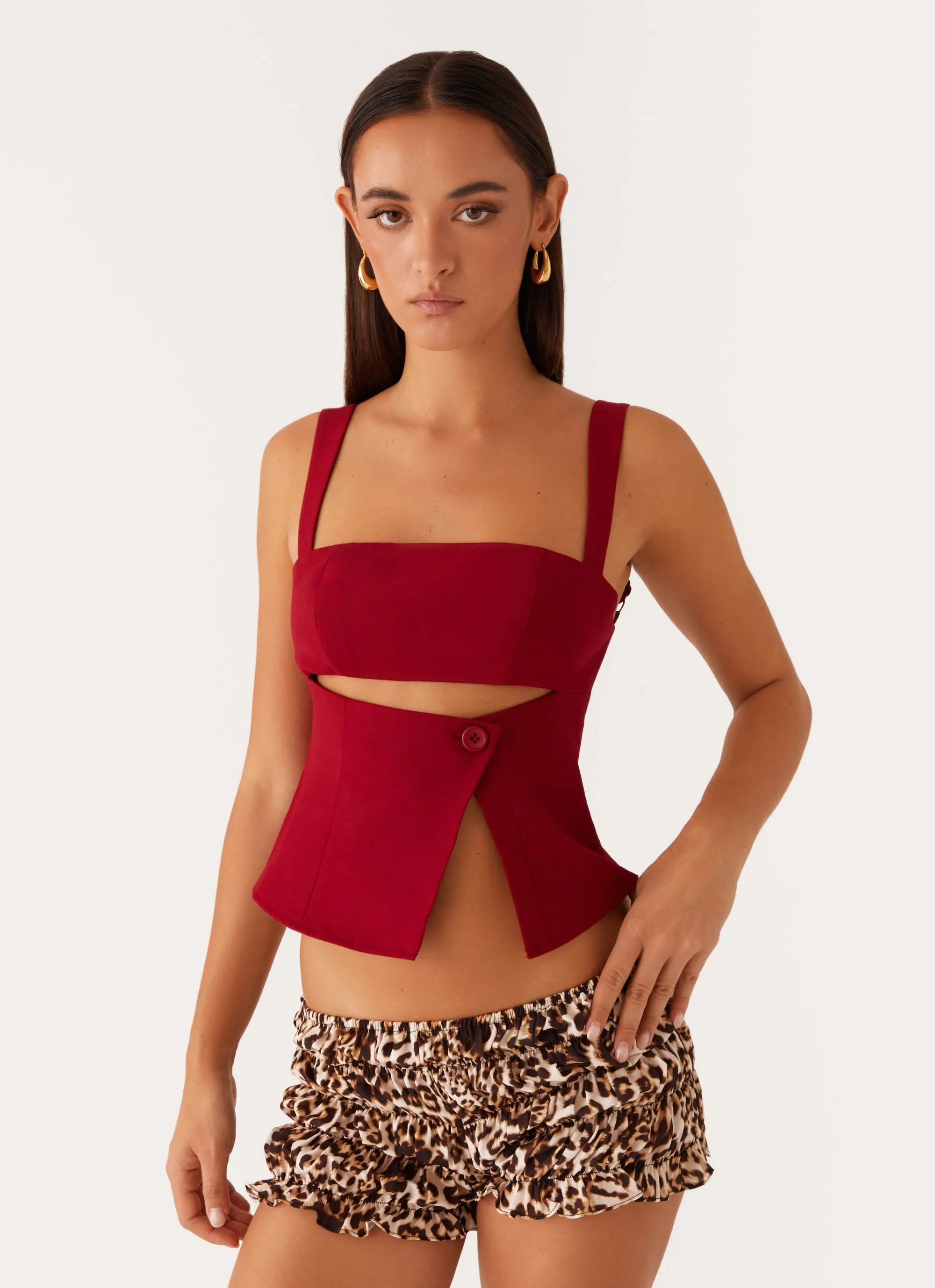 Pia Cut Out Top - Red SnagProof