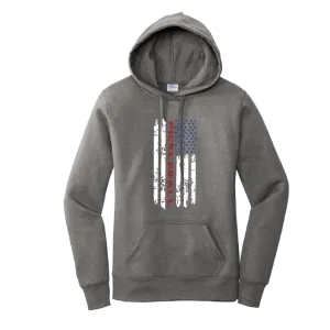 Pickleball Flag (Customizable) | Women’s Fitted Hoodie Pickleball Sweatshirt | 50% Cotton 50% Poly Fleece