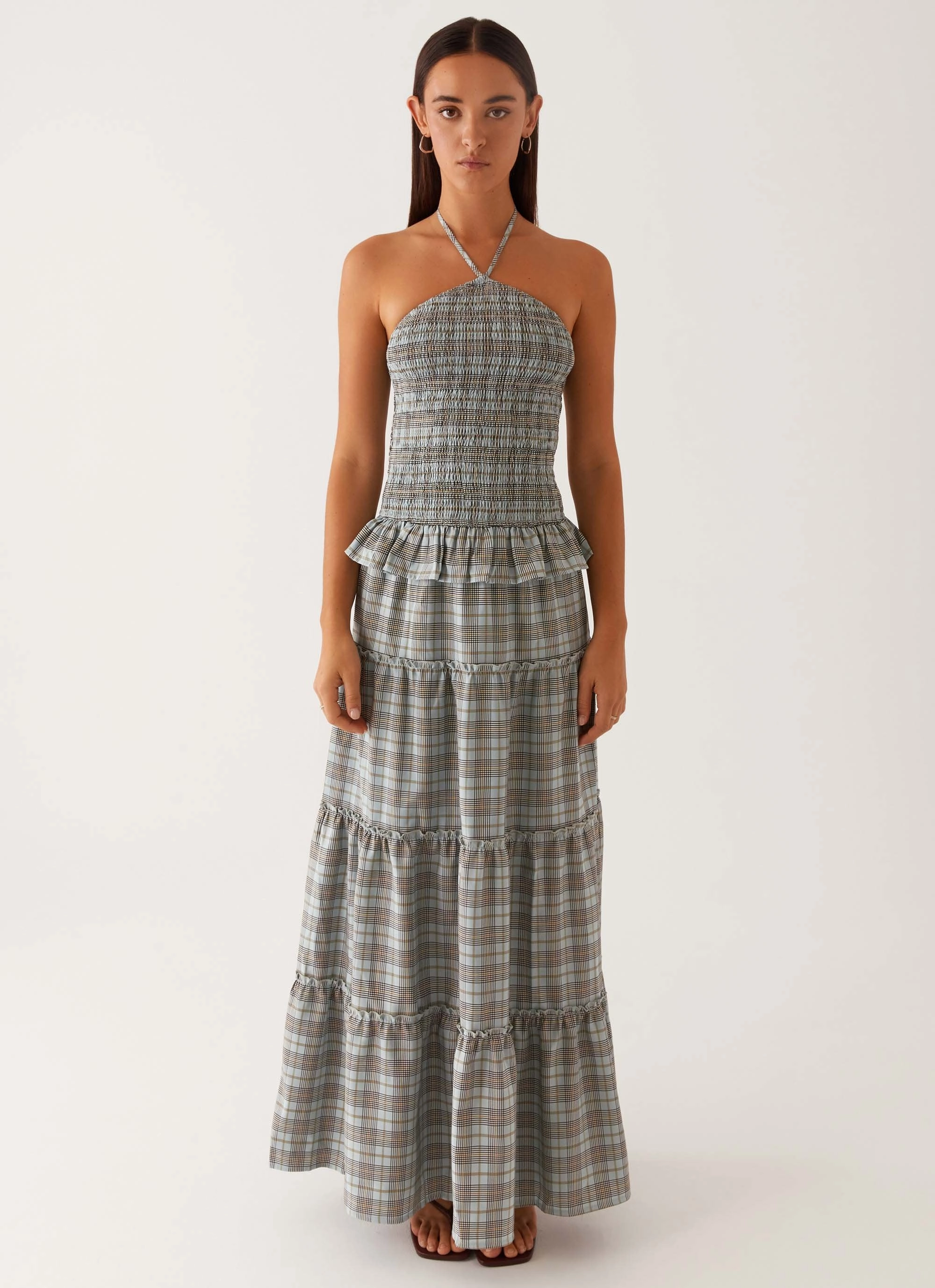 Fall Tone Picture This Maxi Dress - Check