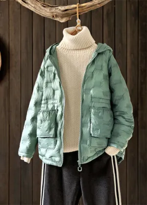 Plus Size Pink Hooded Zippered Duck Down Winter Coats Winter