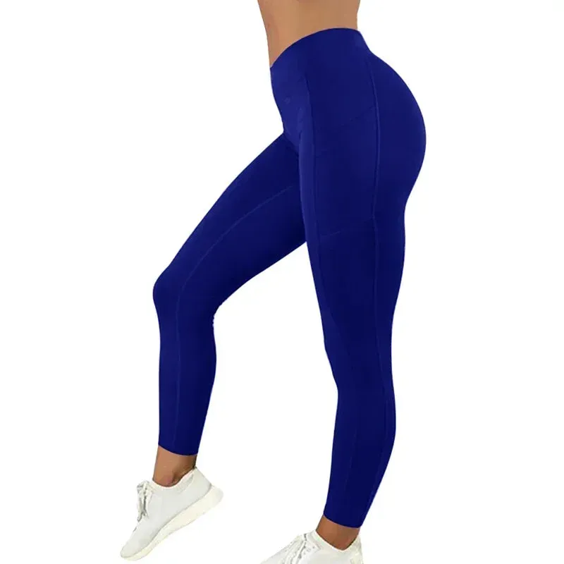 Plus Size Pocket Yoga Pants Women High Waist Gym Tights