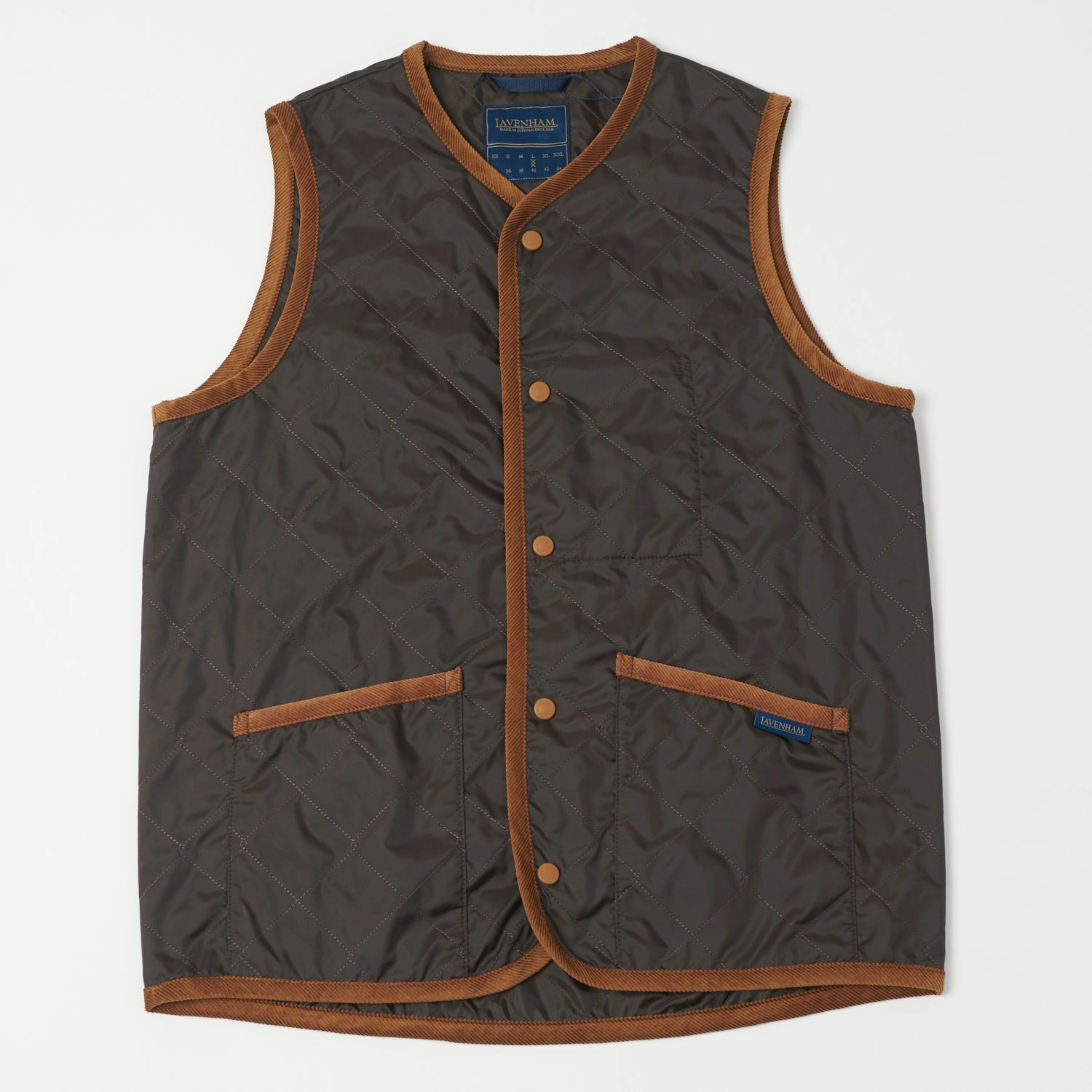 Lavenham Thornham Gilet - Dark Chocolate Stretchable Fabric Warm Lining