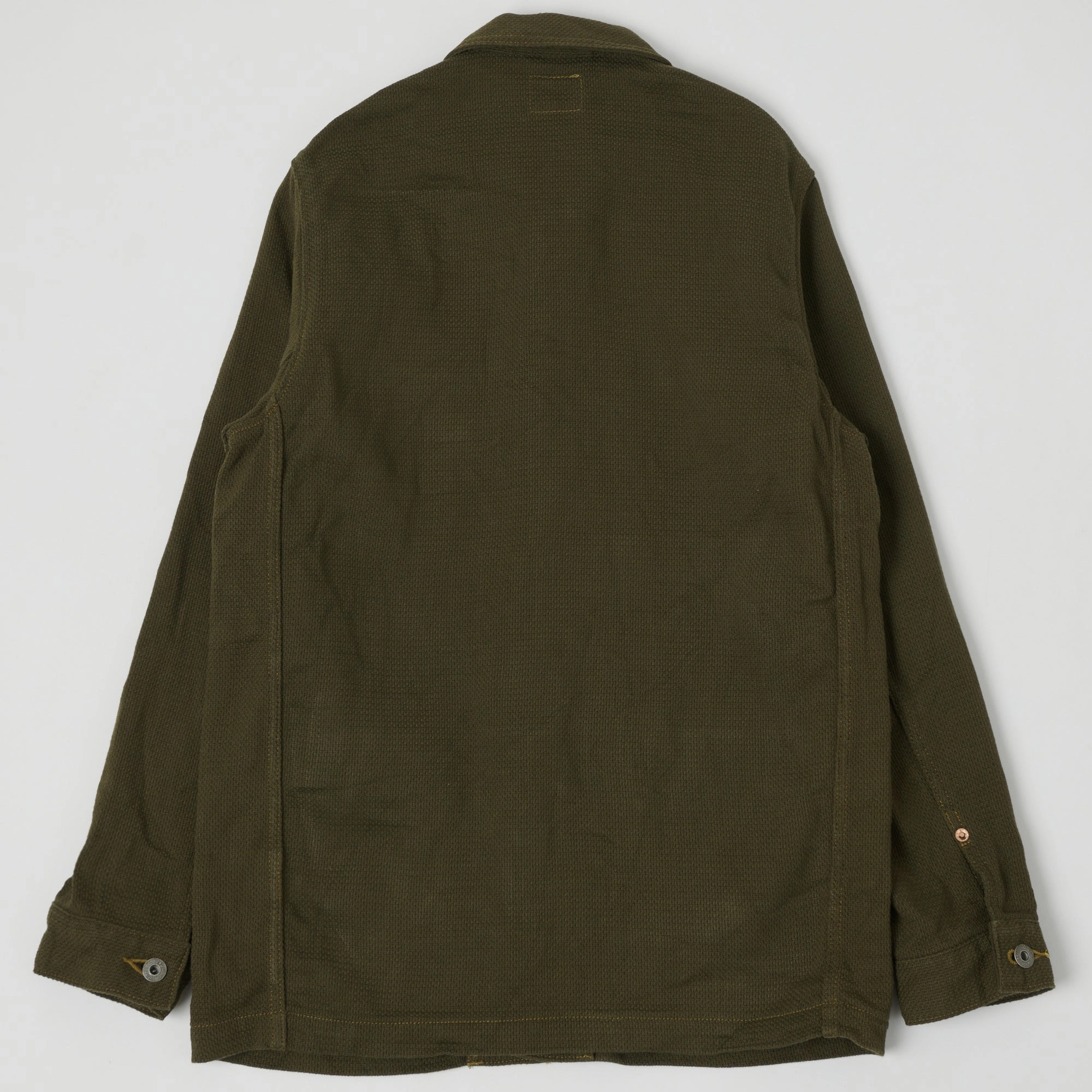 ONI Denim 03100-OLVDR Sashiko Dobby Coverall Jacket - Olive Drab windproof
