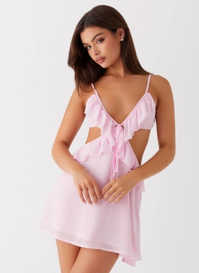 Light and breezy summer dress Polly Ruffle Mini Dress - Pink