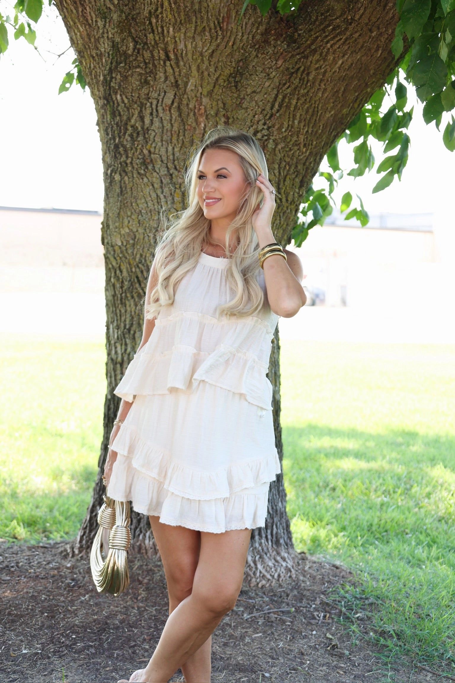 Relaxed Design Durable Hem Stitching Positivity Mini Skirt