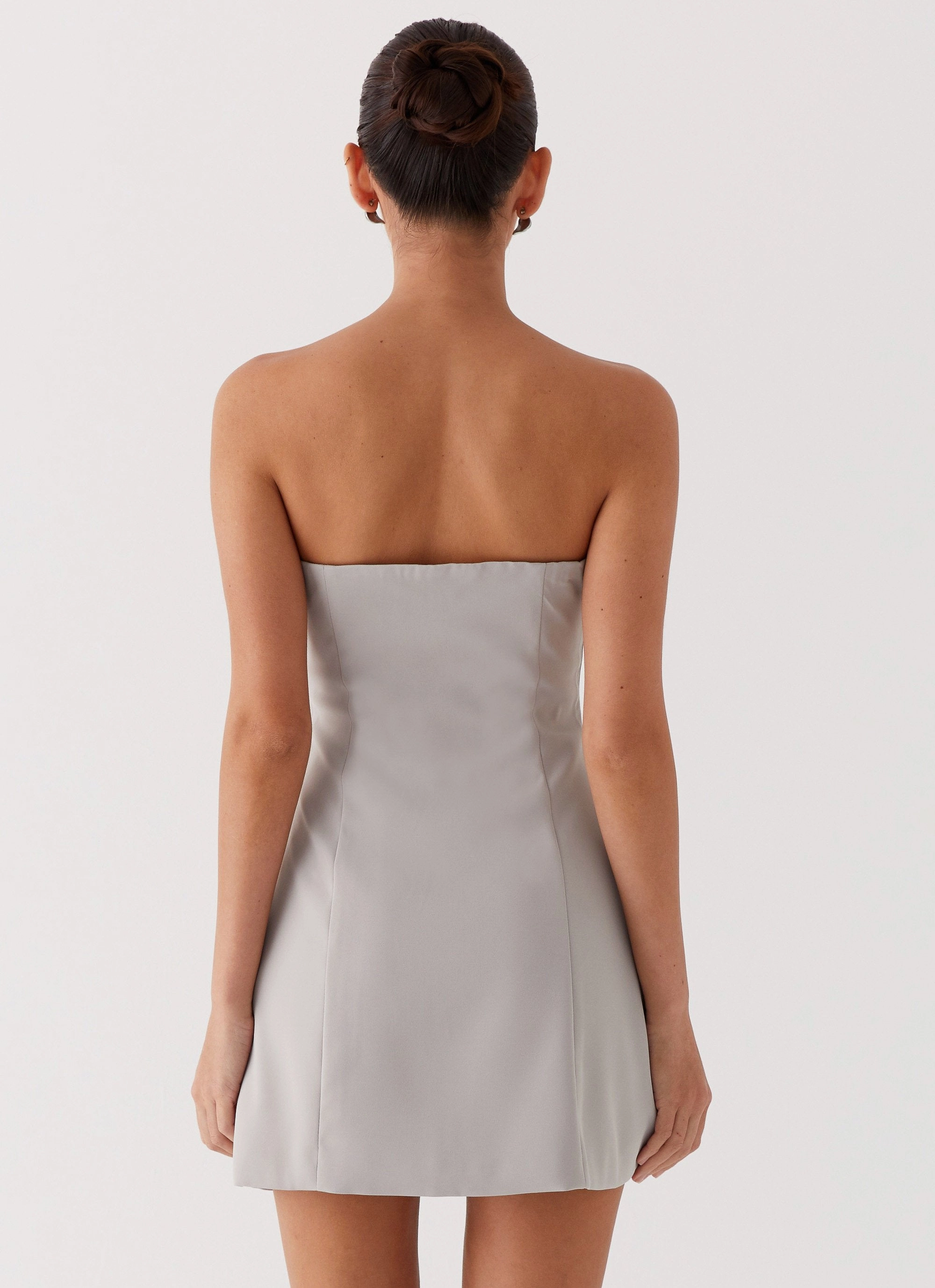 Ayanna Strapless Mini Dress - Grey Romantic Vibes Essential Piece