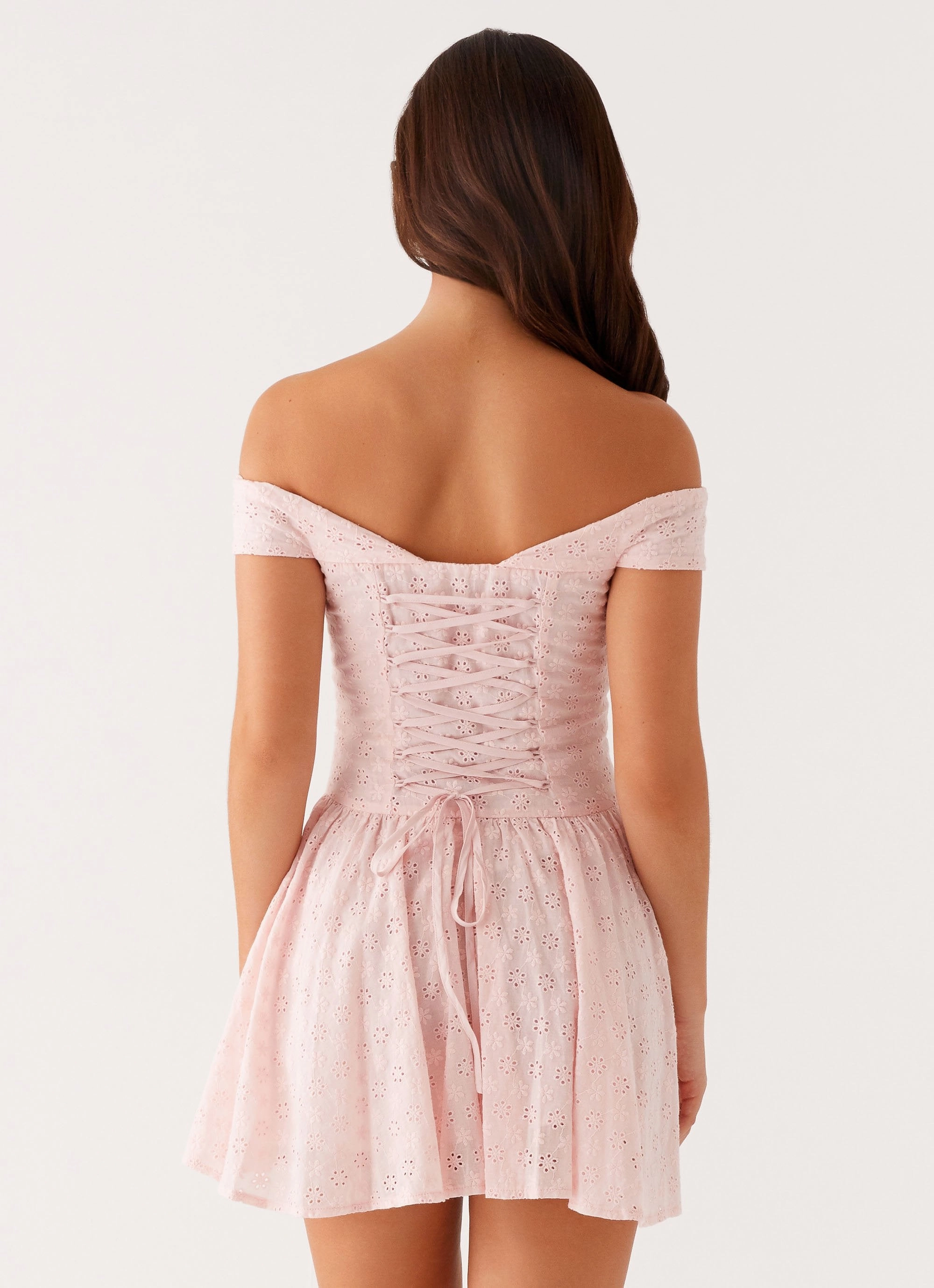 Smooth Edge Koa Off Shoulder Mini Dress - Peach