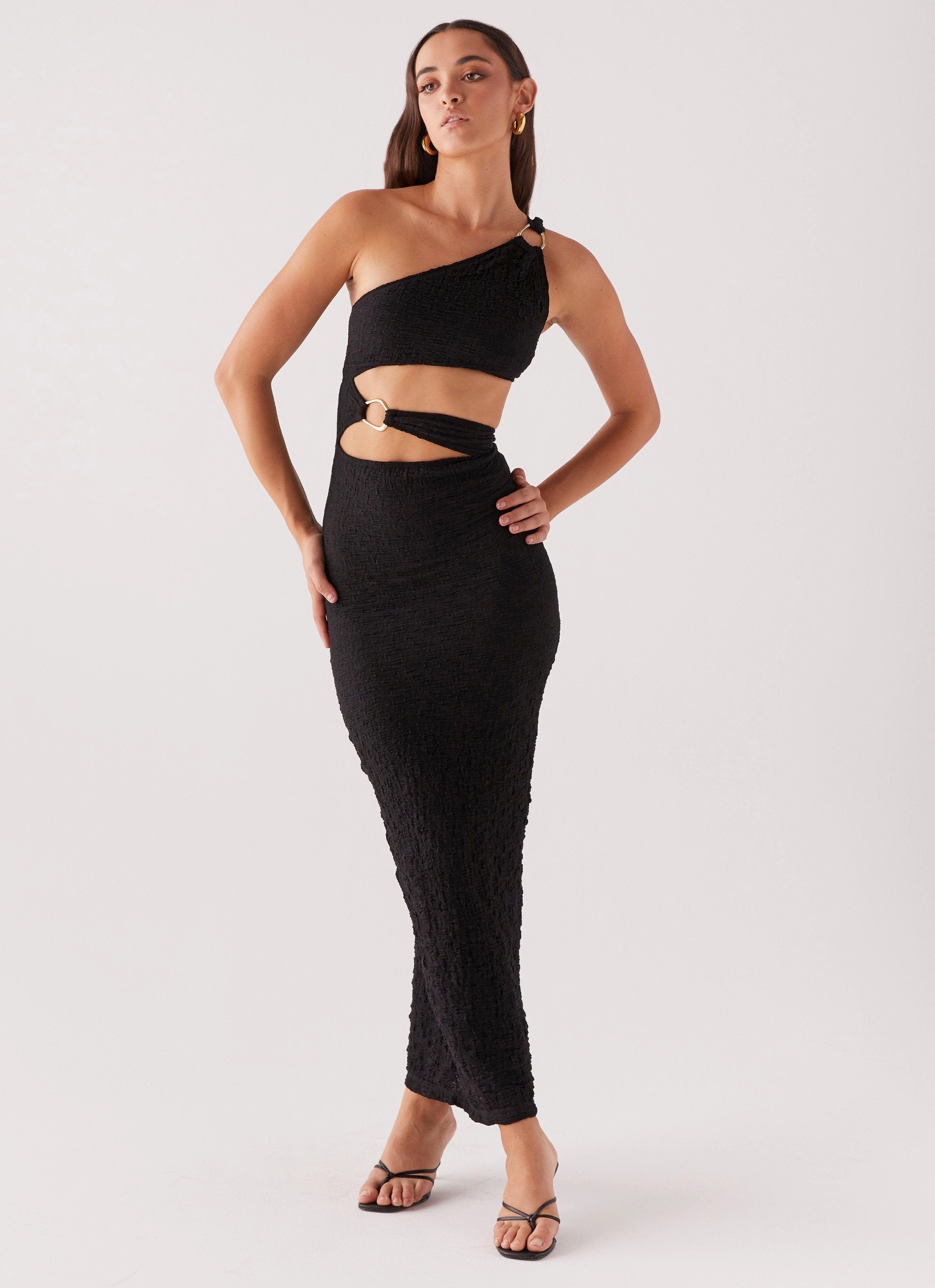 North Haven Maxi Dress - Black Clean Lines Happy Glow