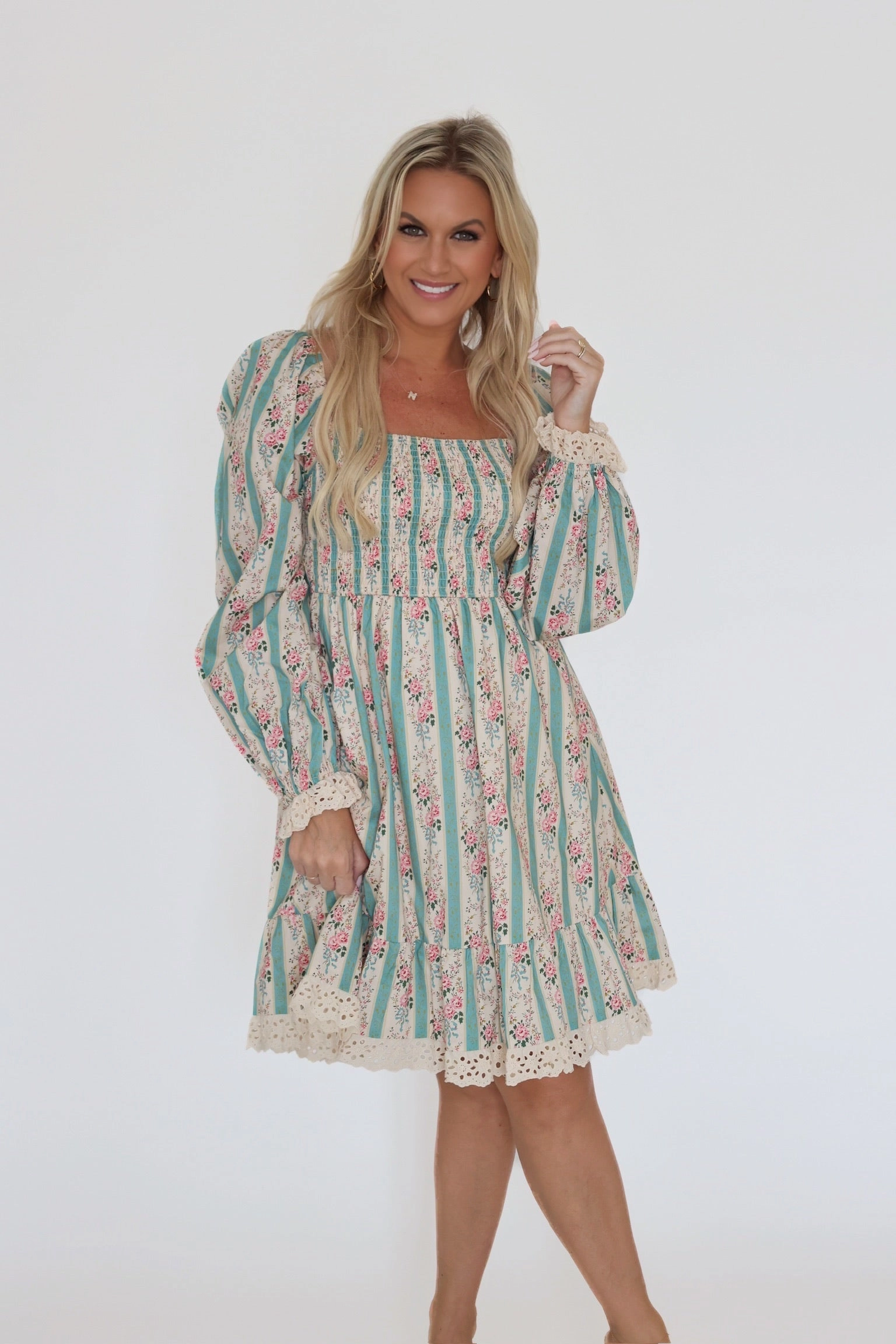 Amma Floral Dress Adjustable Cuff