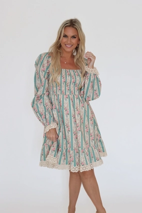 Amma Floral Dress Adjustable Cuff