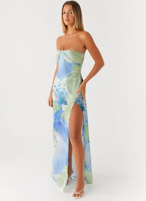 Lawson Maxi Dress - Flower Print Dreamy Touch High Neck
