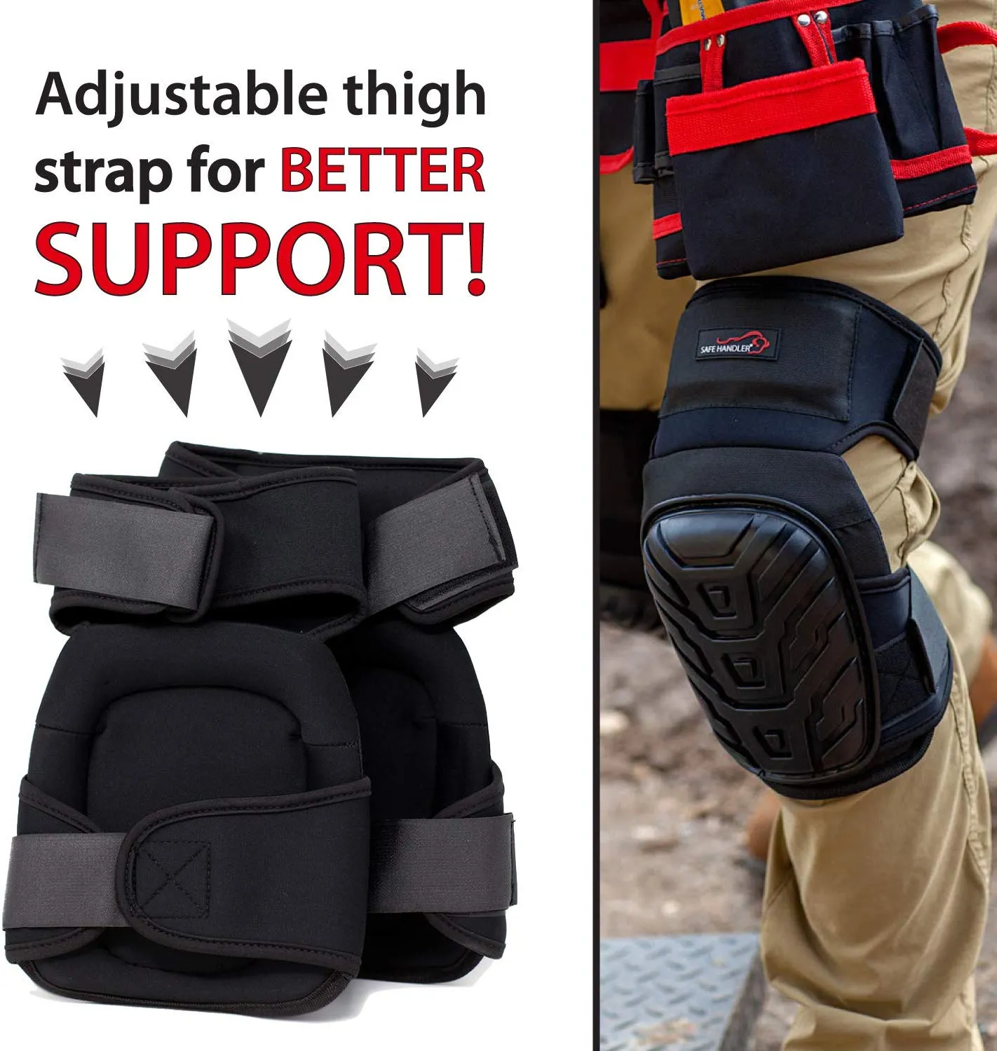 Professional Extra Long Heavy Duty Crystal Gel Knee Pads