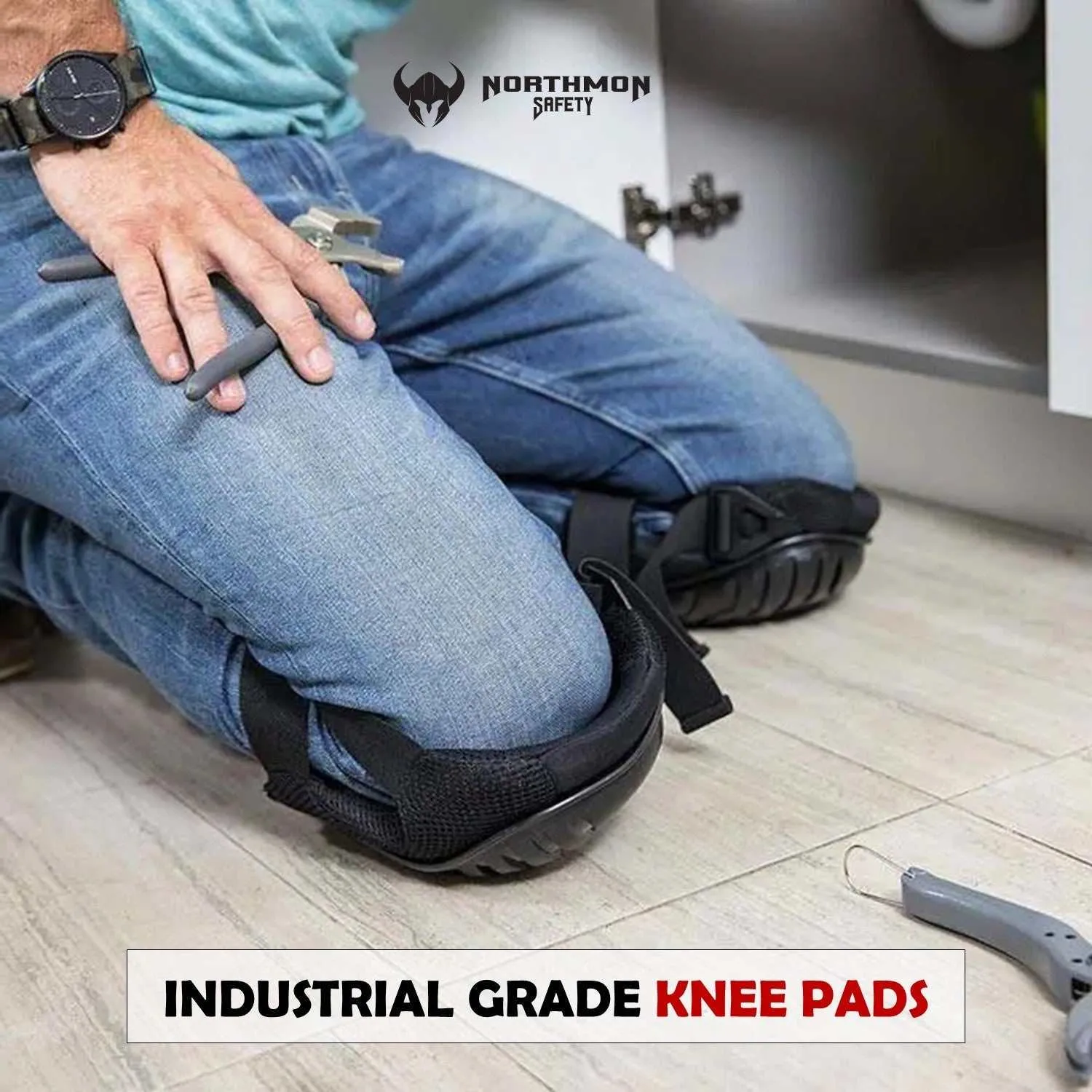 Professional Work Knee Pads Heavy Duty Foam Padding - Comfort Gel Cushion - KP100