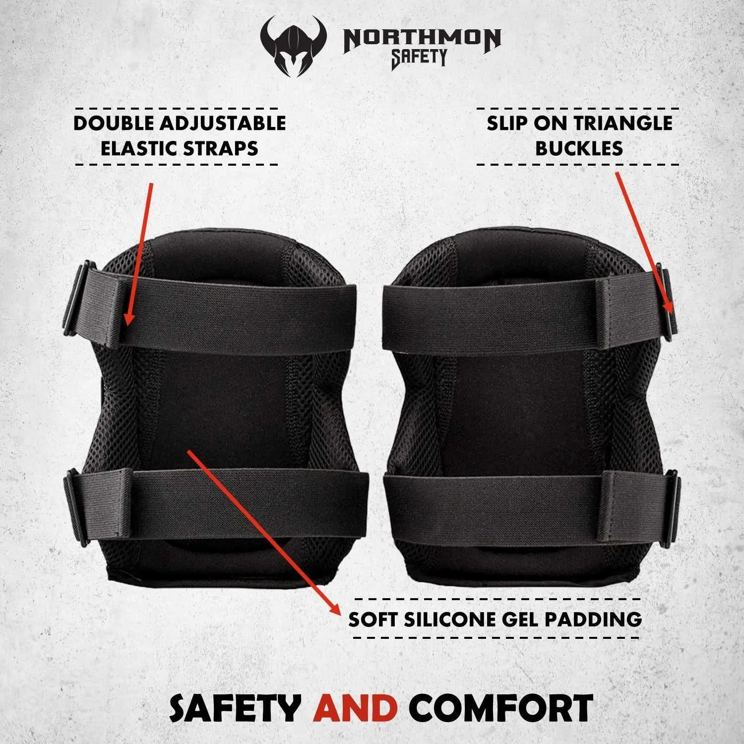 Professional Work Knee Pads Heavy Duty Foam Padding - Comfort Gel Cushion - KP100