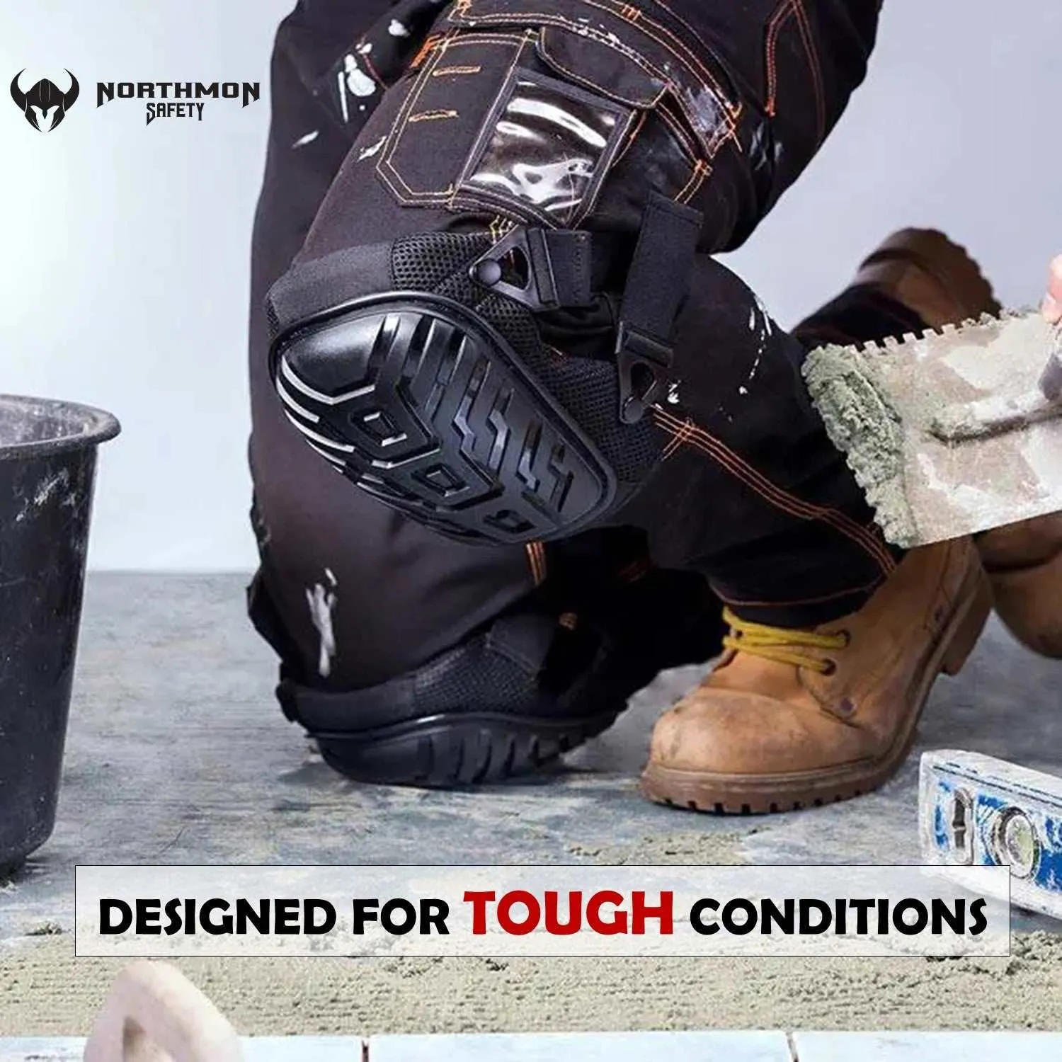 Professional Work Knee Pads Heavy Duty Foam Padding - Comfort Gel Cushion - KP100