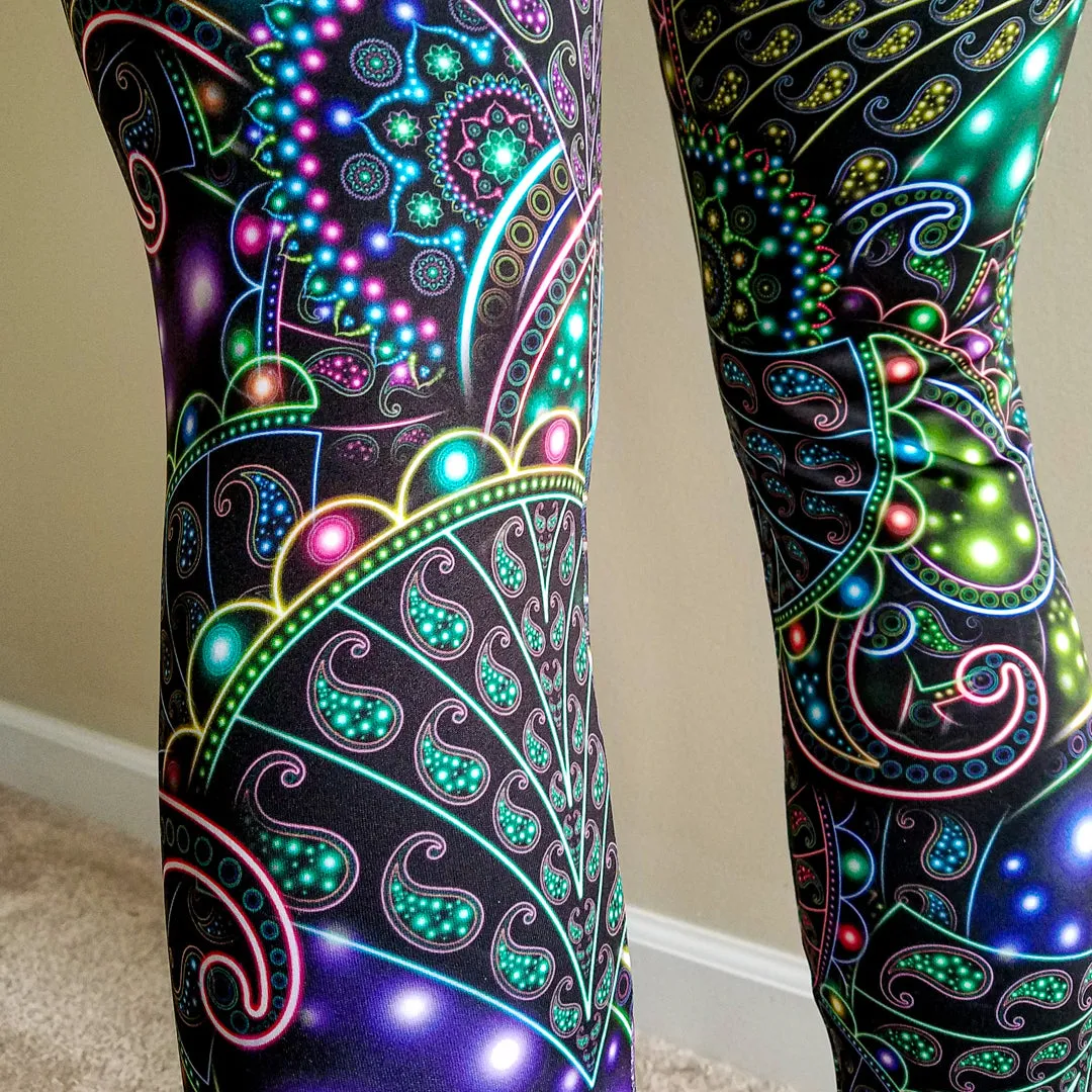 Psychedelic Yoga Pants (UV/RGB, Eco-Friendly) | NEOPAISLEY