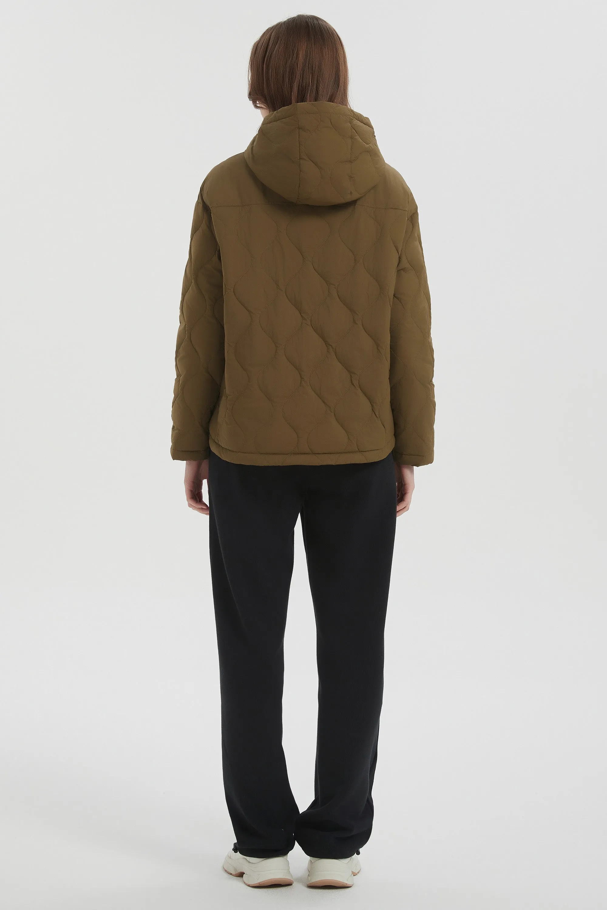 Puffer Jacket Half Zip Hoodies Coat