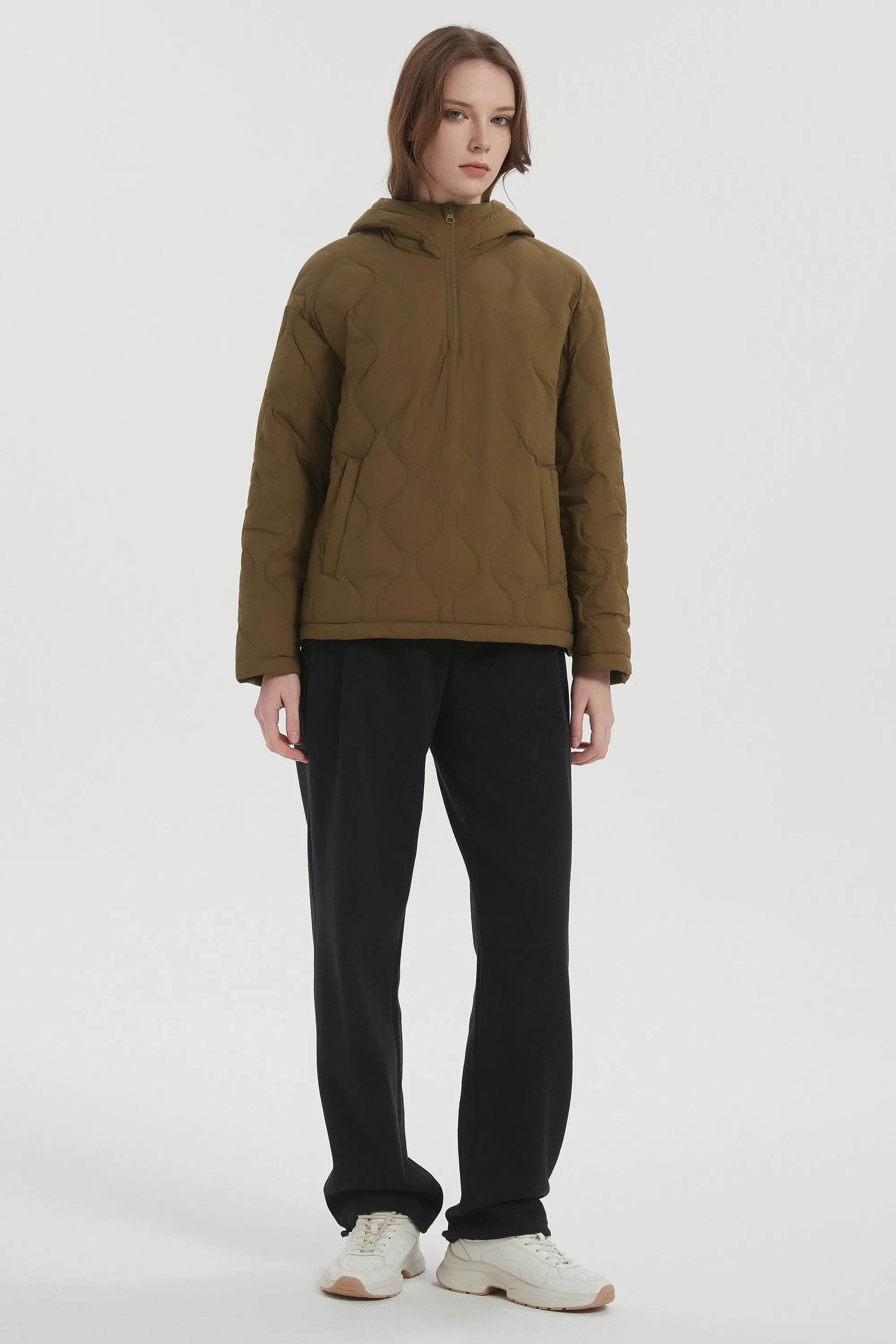 Puffer Jacket Half Zip Hoodies Coat