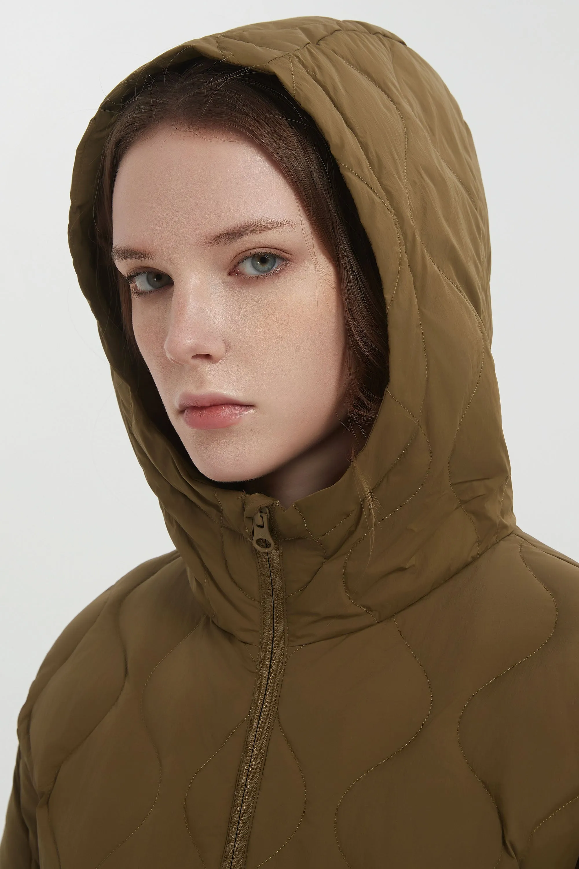 Puffer Jacket Half Zip Hoodies Coat