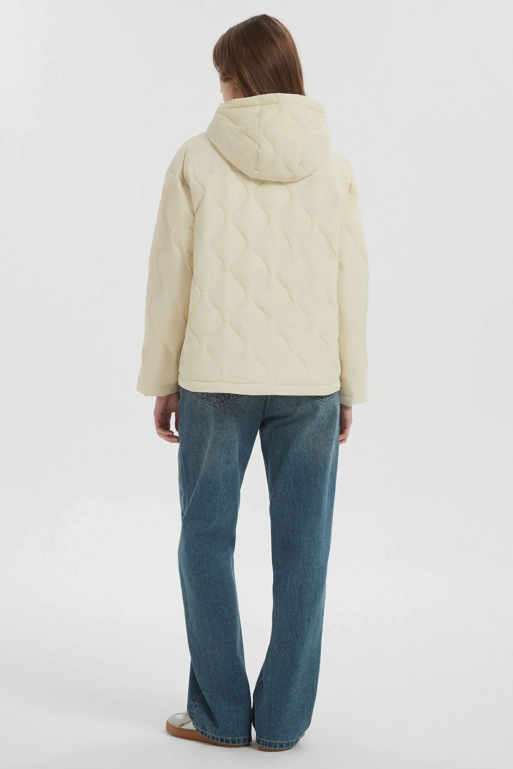 Puffer Jacket Half Zip Hoodies Coat