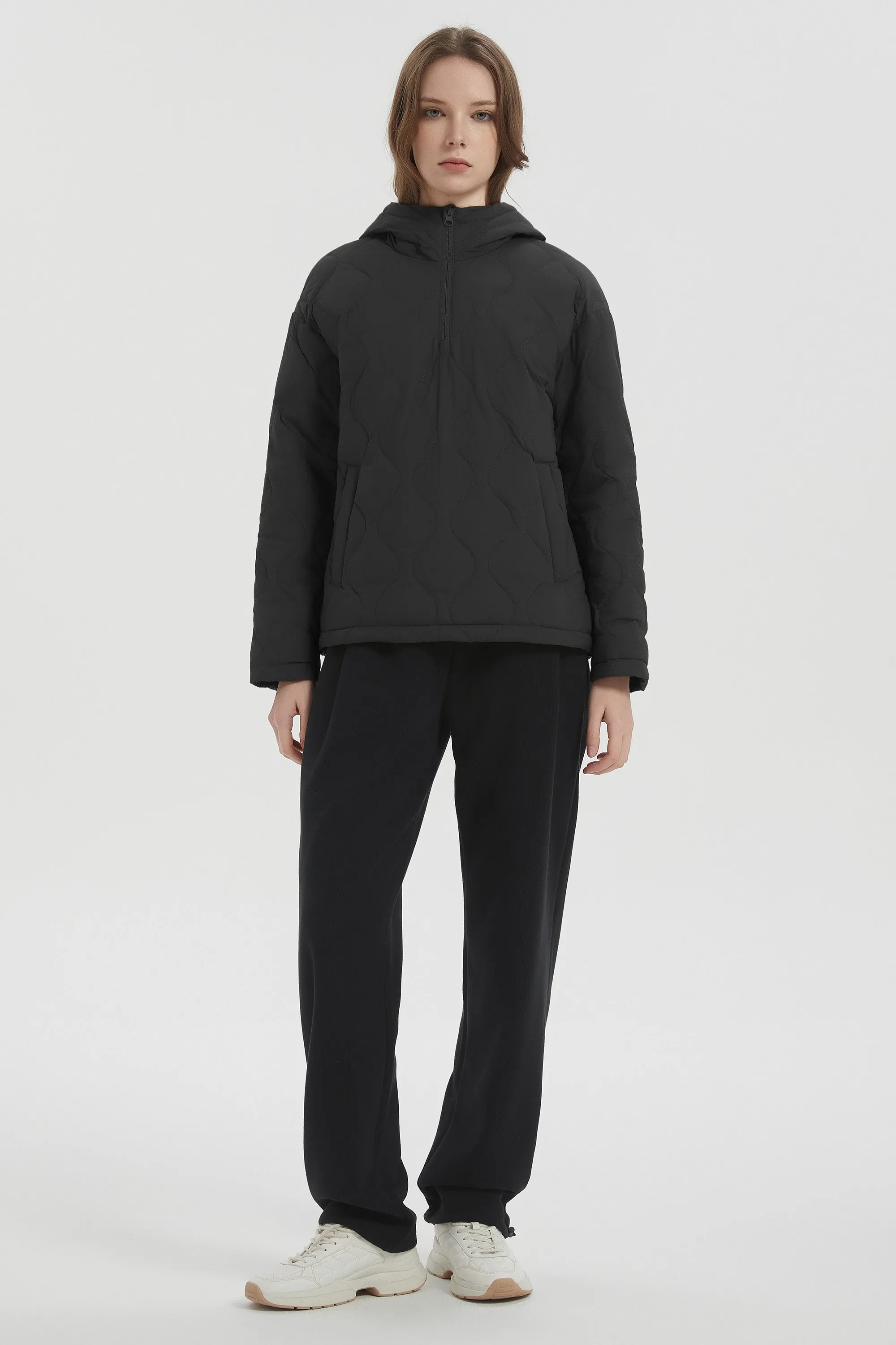 Puffer Jacket Half Zip Hoodies Coat