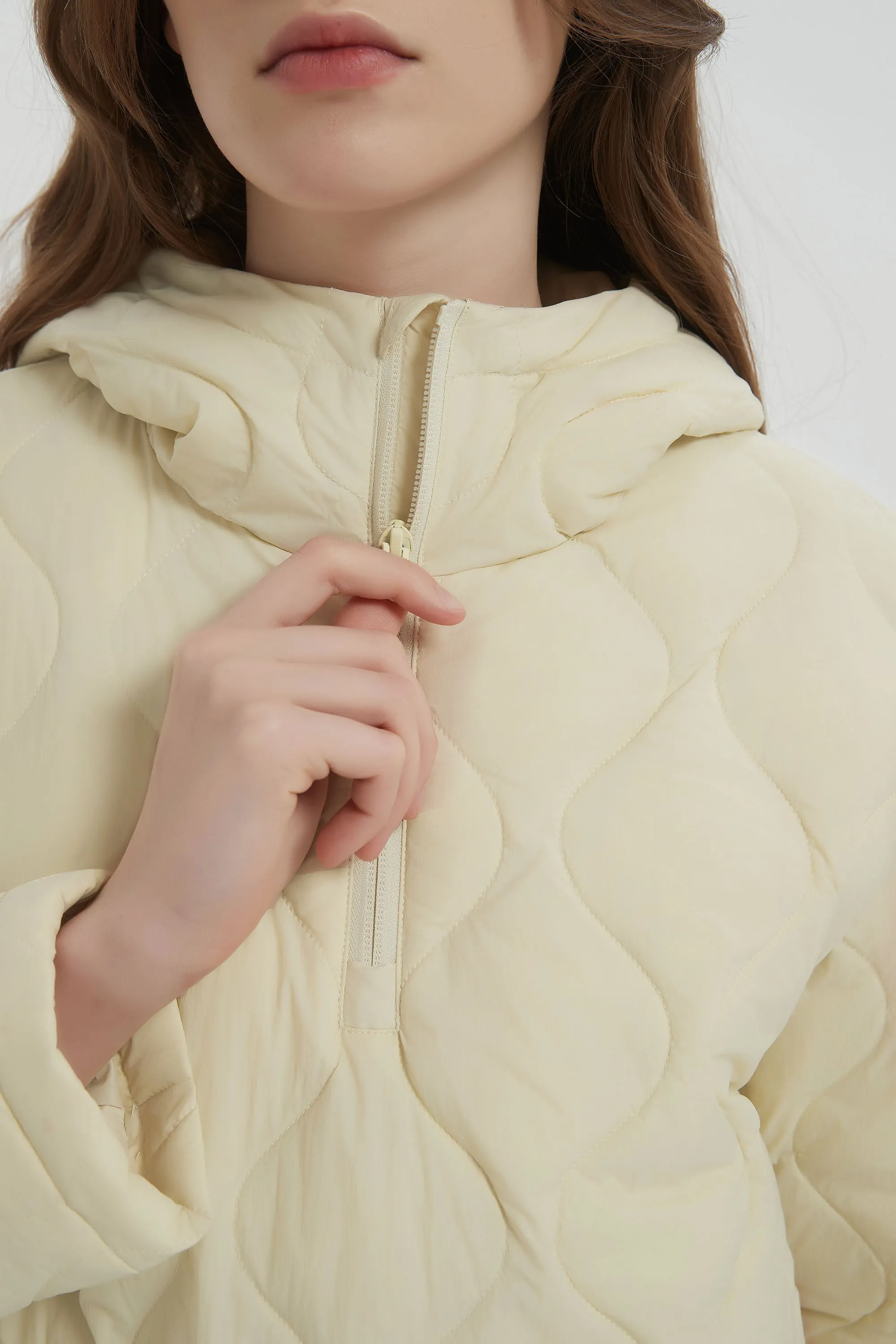 Puffer Jacket Half Zip Hoodies Coat