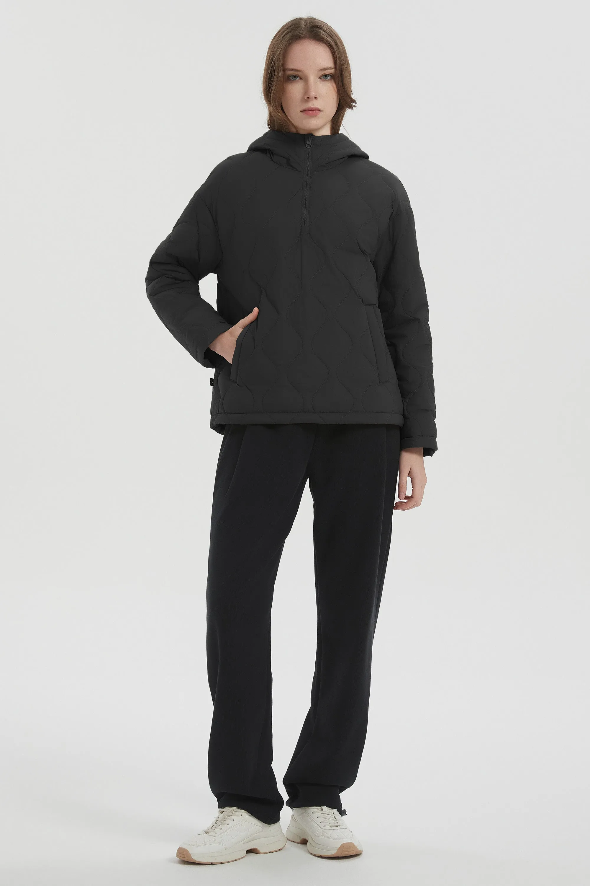 Puffer Jacket Half Zip Hoodies Coat