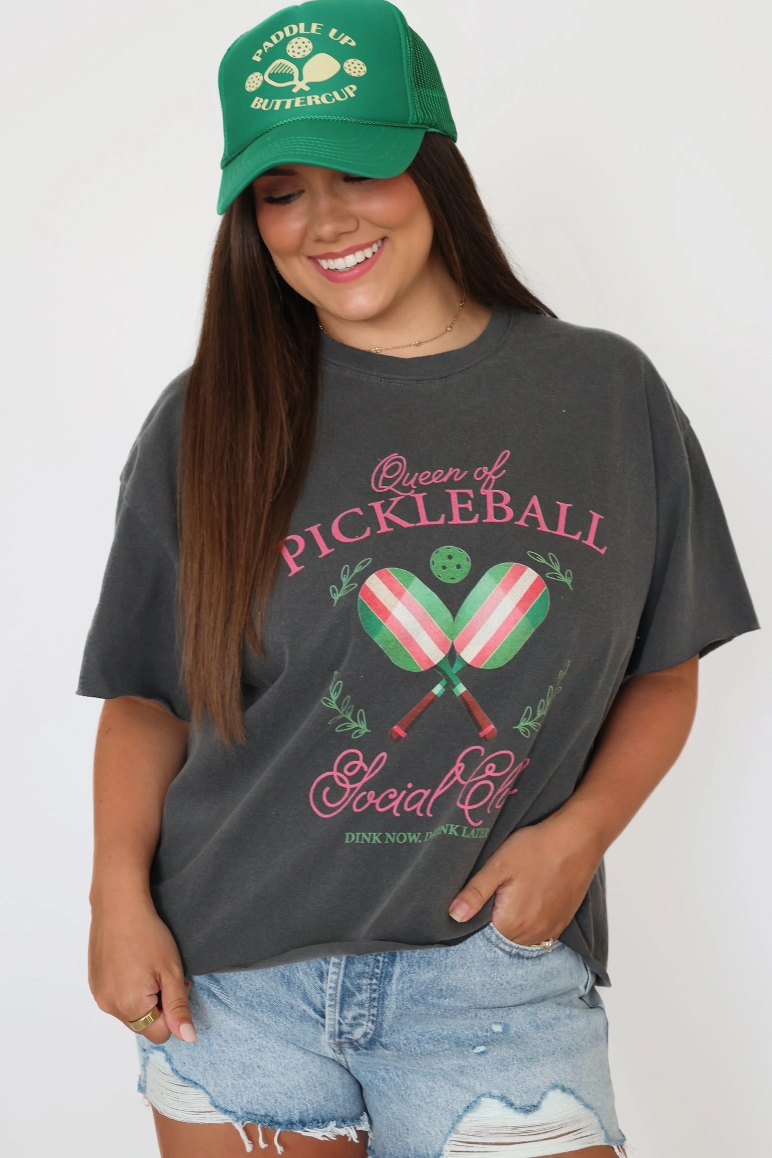 Wrinkle Resistant Treatment Queen of Pickleball Graphic Tee(FINAL SALE)