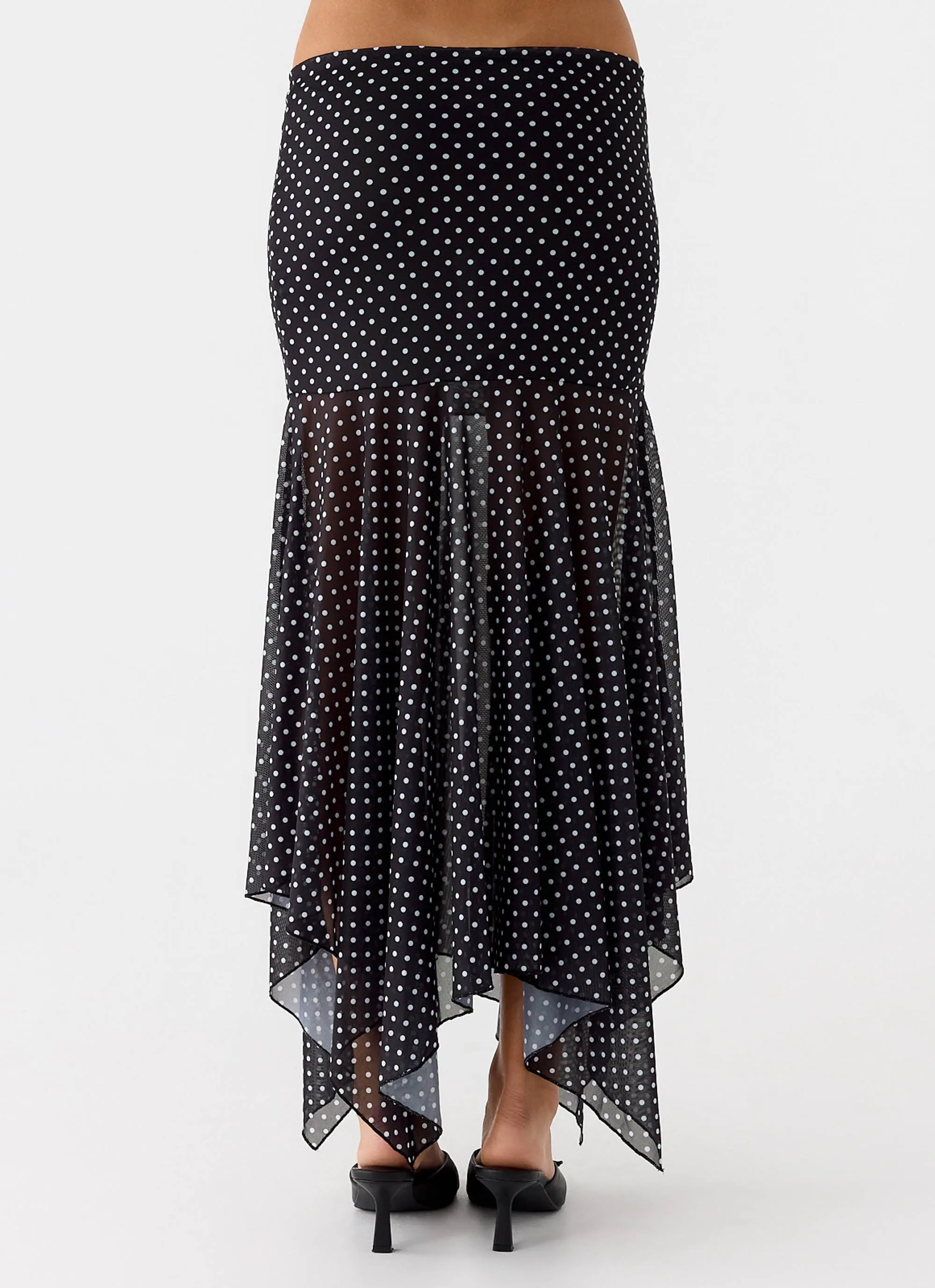 Buffy Maxi Skirt - Black Polkadot Seasonal Layering