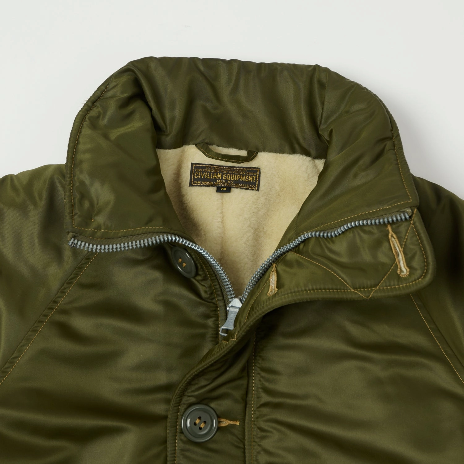 Fire Retardant Treated Fabric TearResistantOuter Freewheelers & Co ??USAF Air Crew' Cold Weather Jacket - Khaki Olive