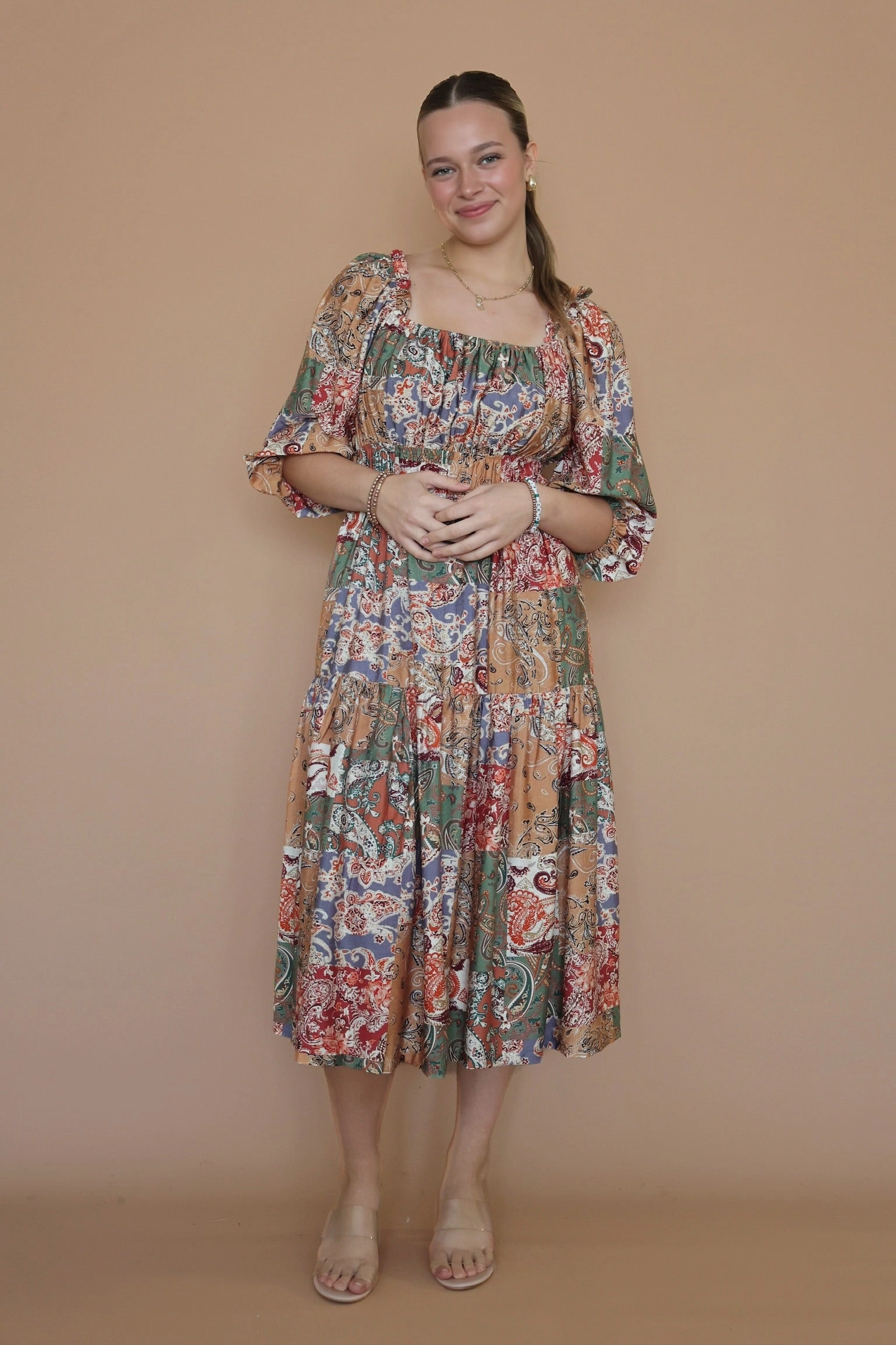 Vintage Shirt SubtleTexture Carlita Maxi Dress