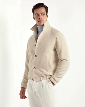 Off-white bomber jacket - Made in Italy Snap Closure System Weather Fit